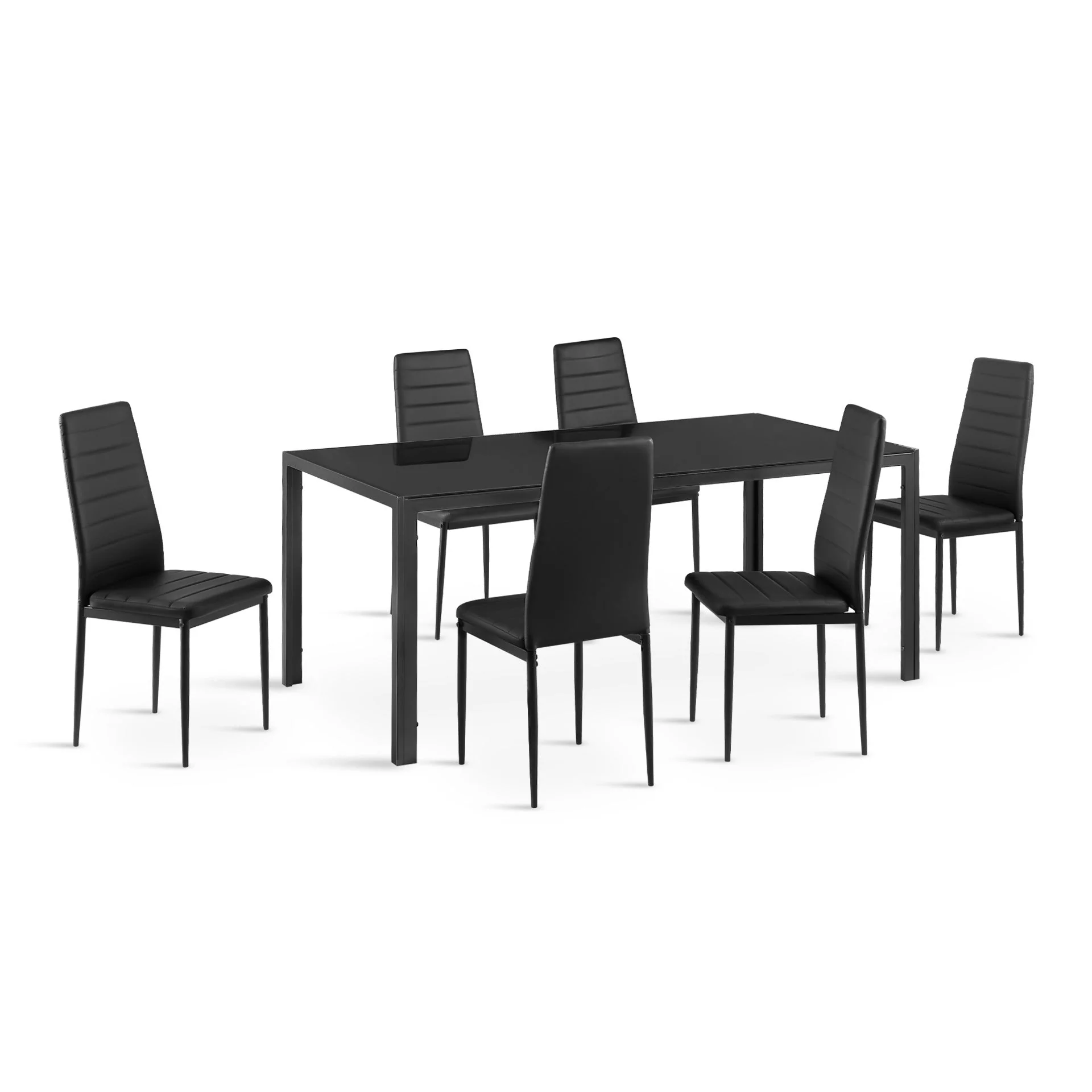 Samuel 7 Piece 1.8m Dining Set - Black - Image 6