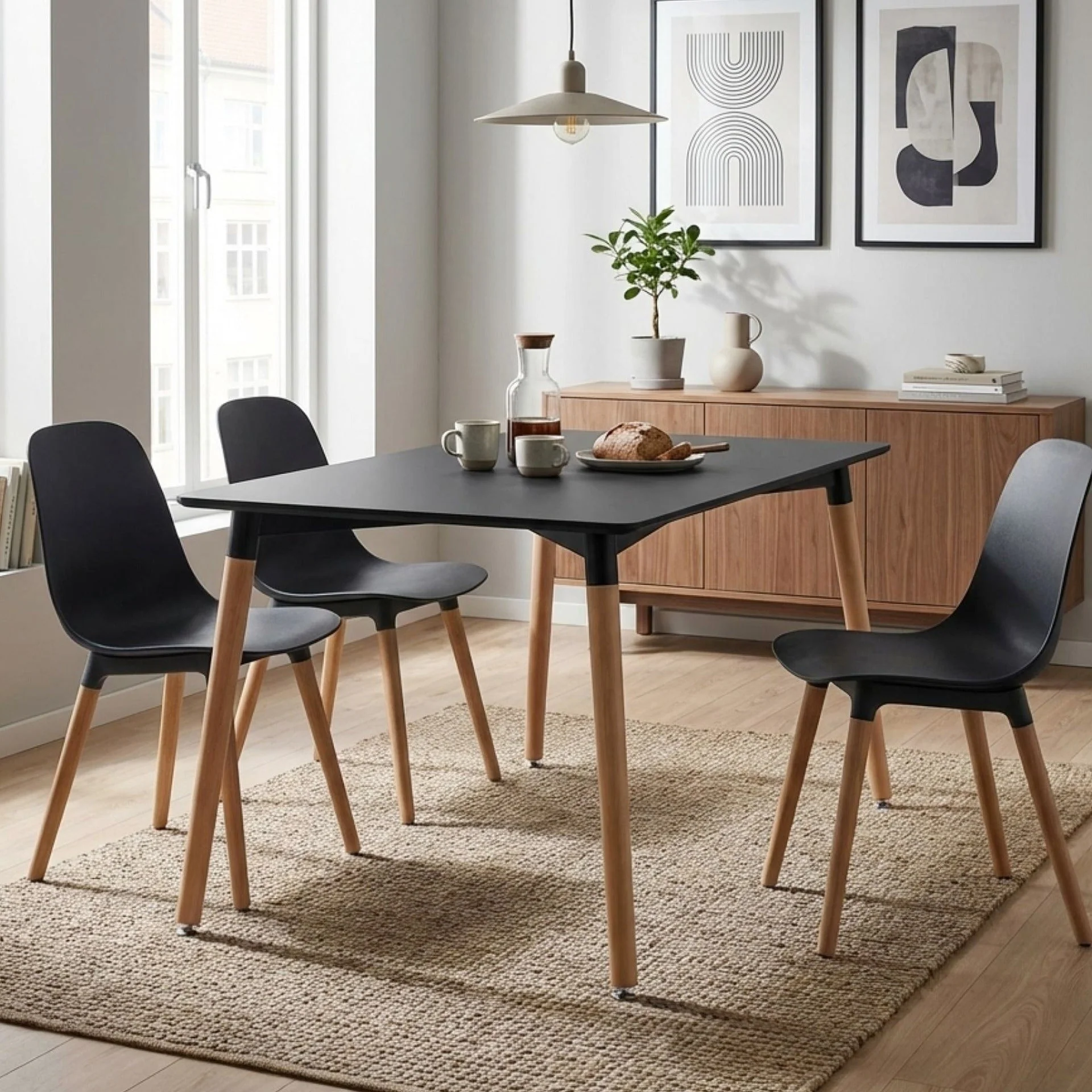 Sana Dining Table Rectangle 120 x 80cm - Black - Image 3