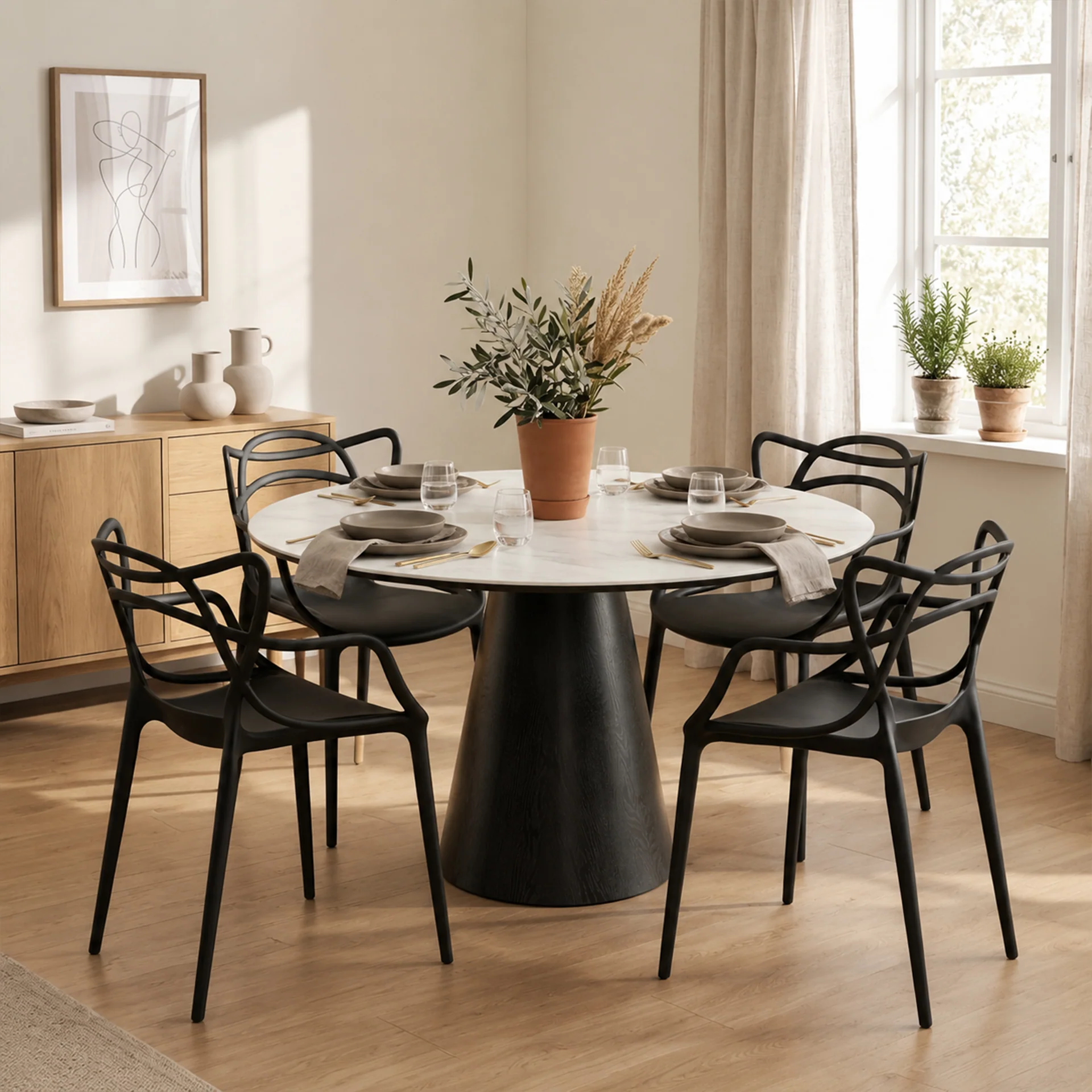 Santiago Dining Chair - Set of 4 - Black - Image 2