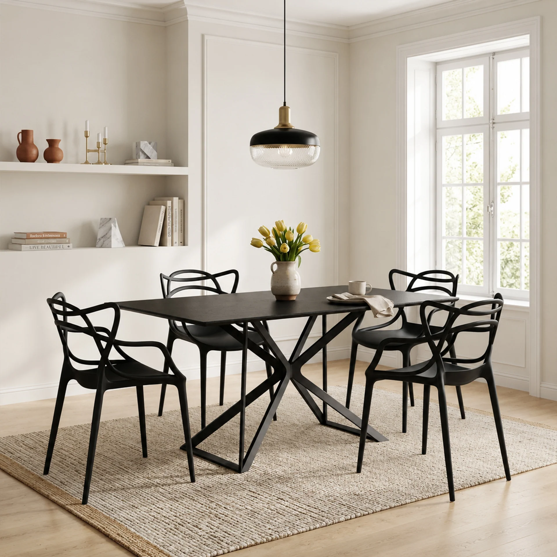 Santiago Dining Chair - Set of 4 - Black - Image 4