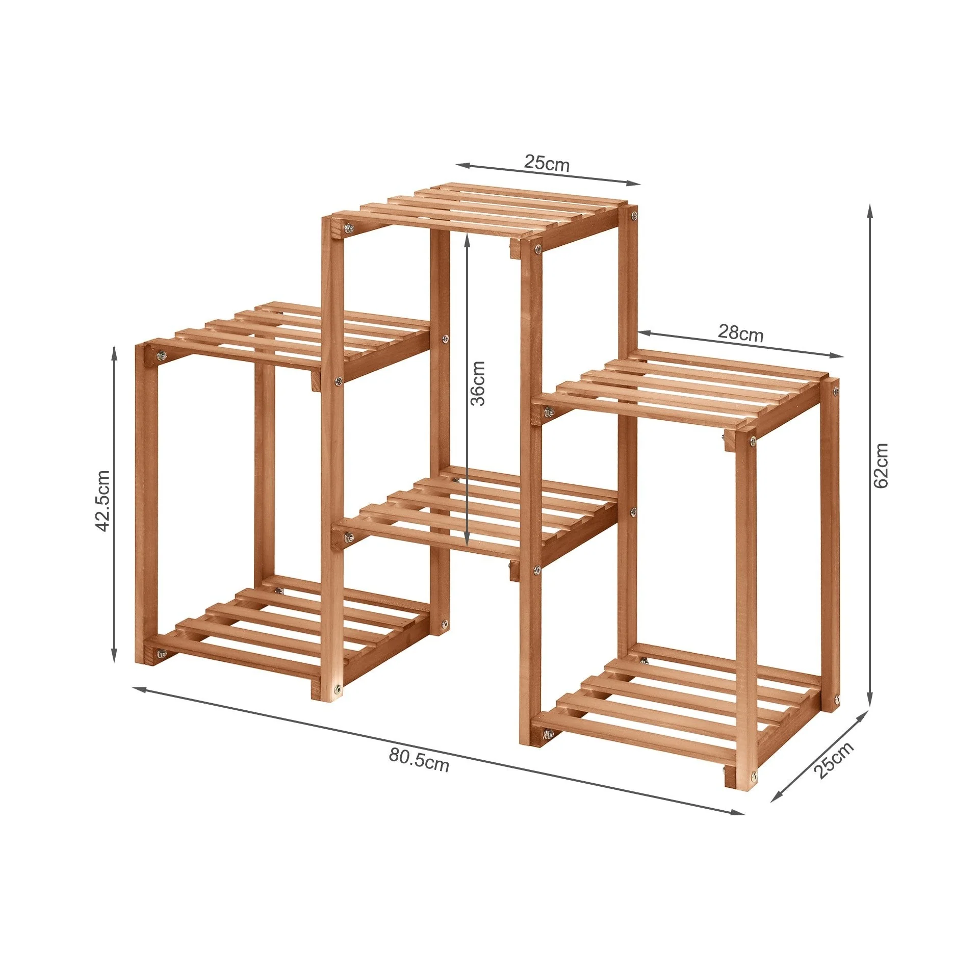 Saria Solid Wood Plant Stand - Brown - Image 6