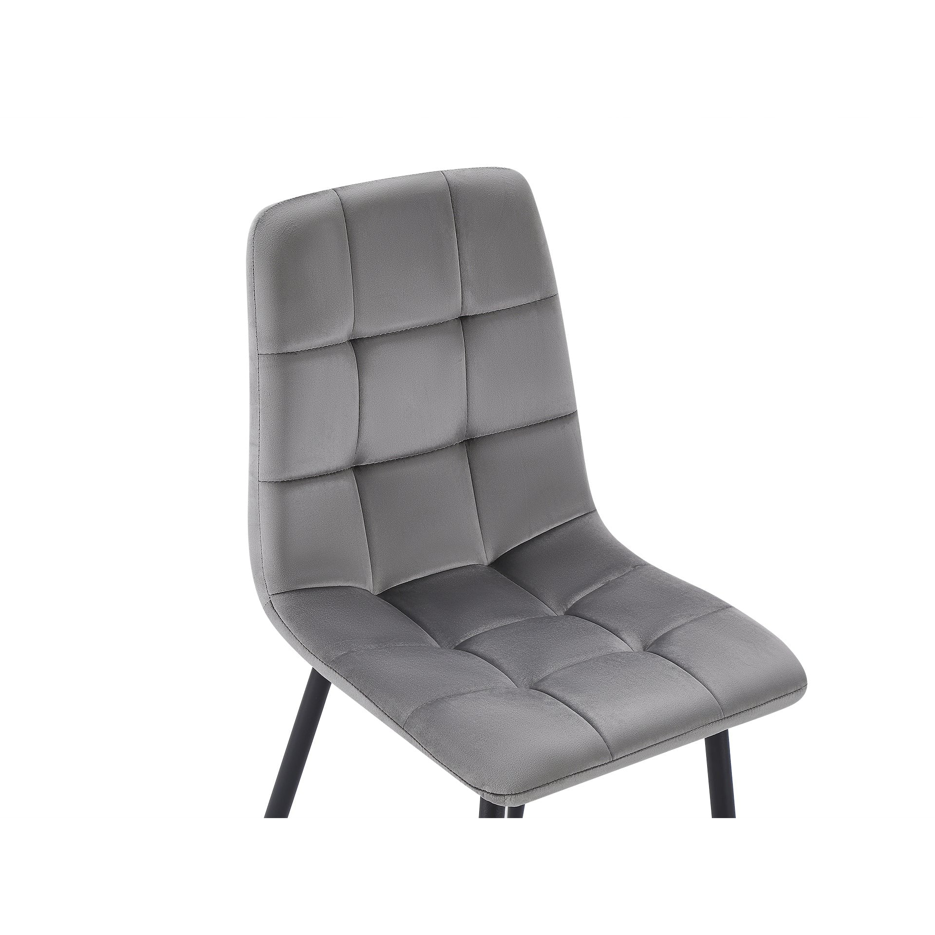 Sasha Dining Chair - Set of 4 - Grey + Black - Image 7