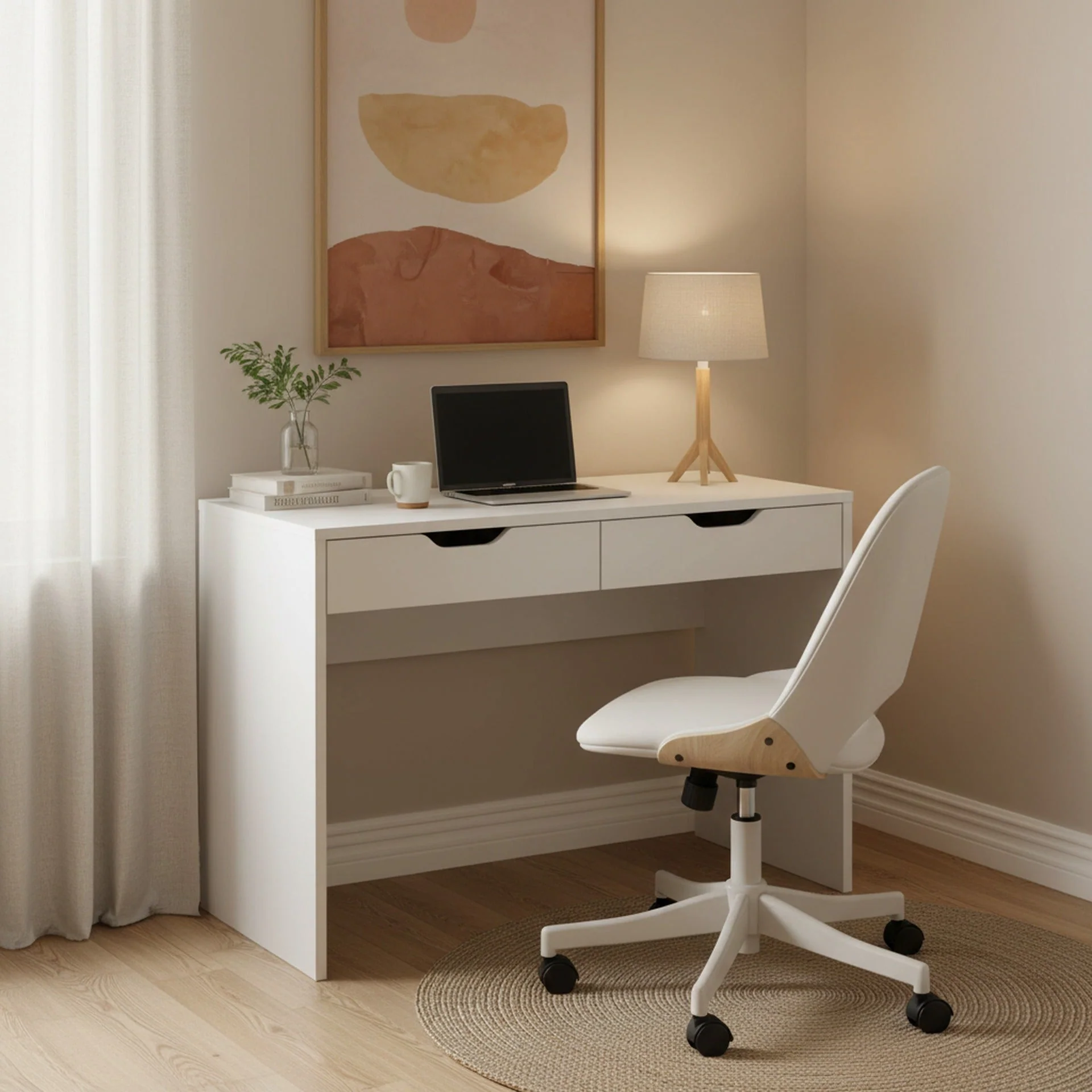 Schertz 100cm Computer Desk - White - Image 4