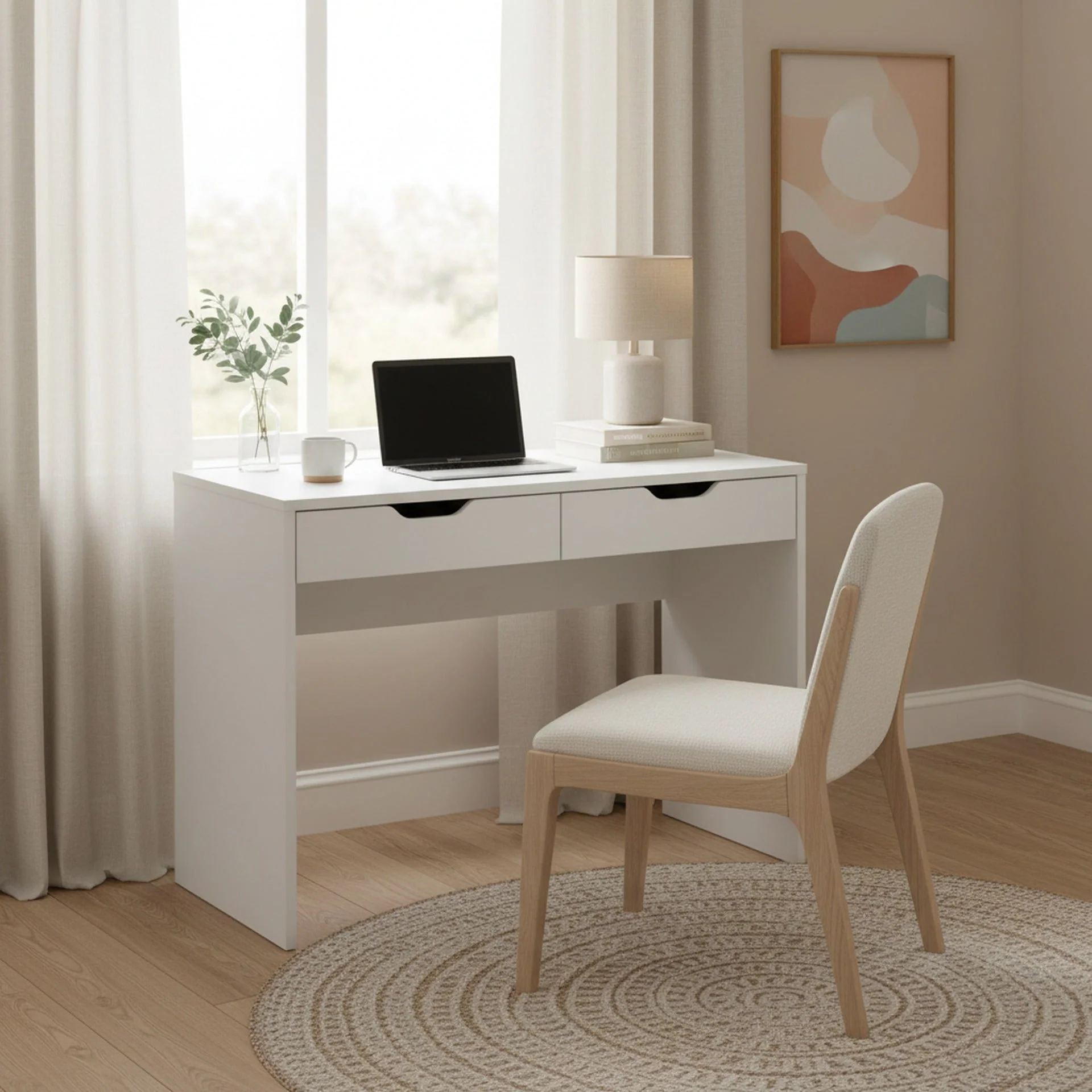 Schertz 100cm Computer Desk - White - Image 6