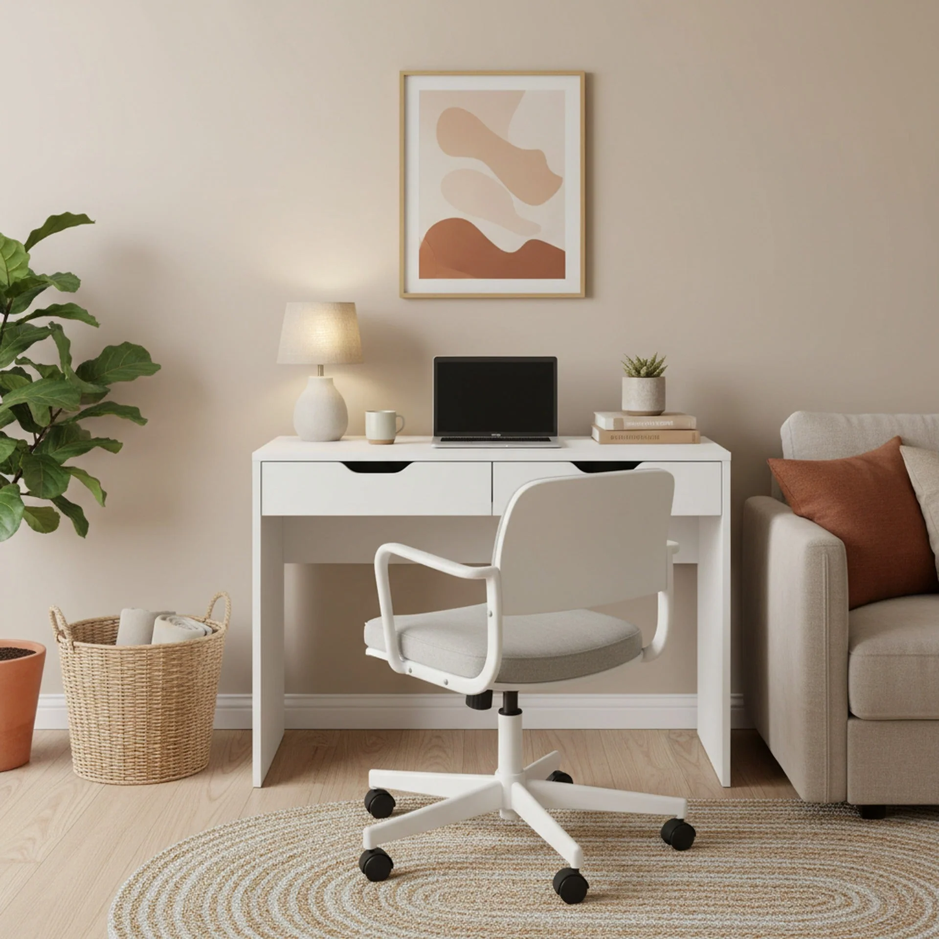Schertz 100cm Computer Desk - White - Image 7