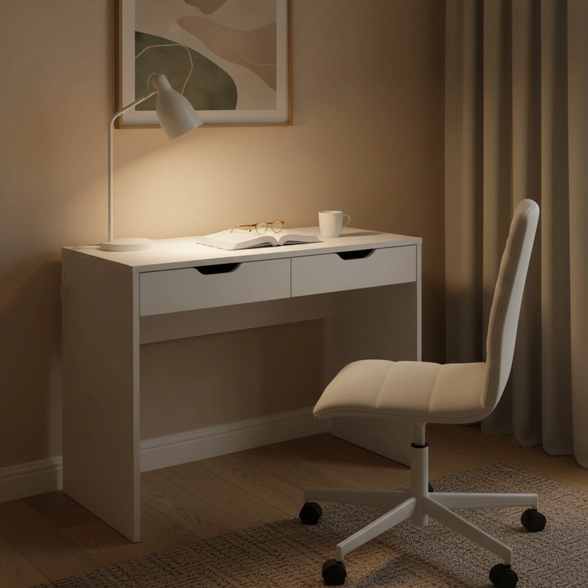 Schertz 100cm Computer Desk - White - Image 8
