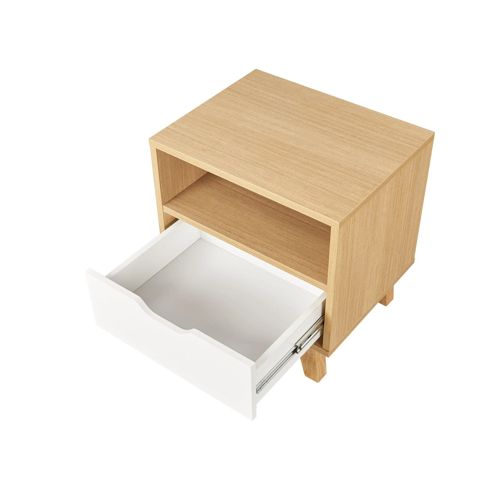 Schertz Wooden Bedside Table - Oak - Image 7