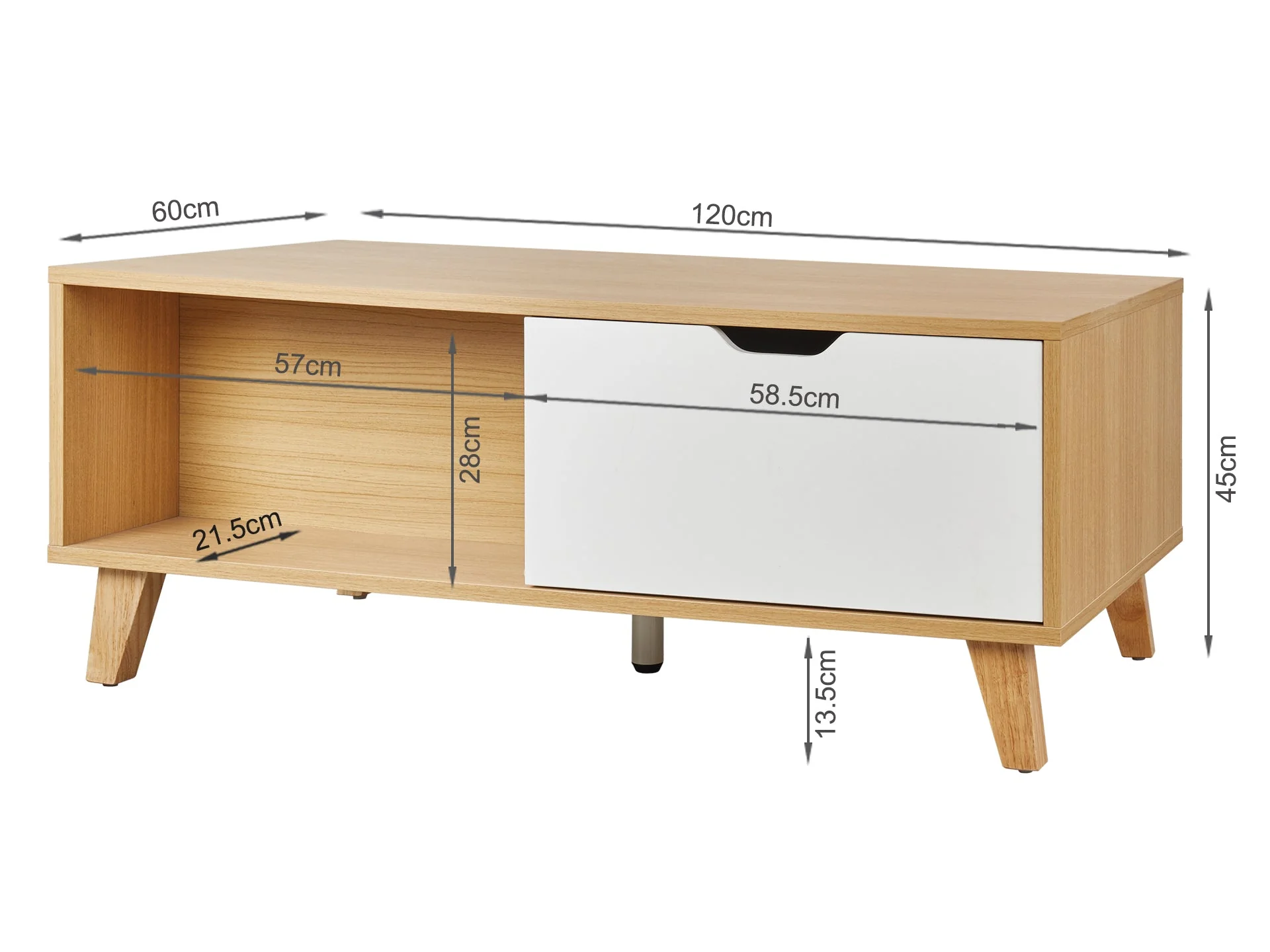 SCHERTZ Wooden Coffee Table - Oak - Image 7