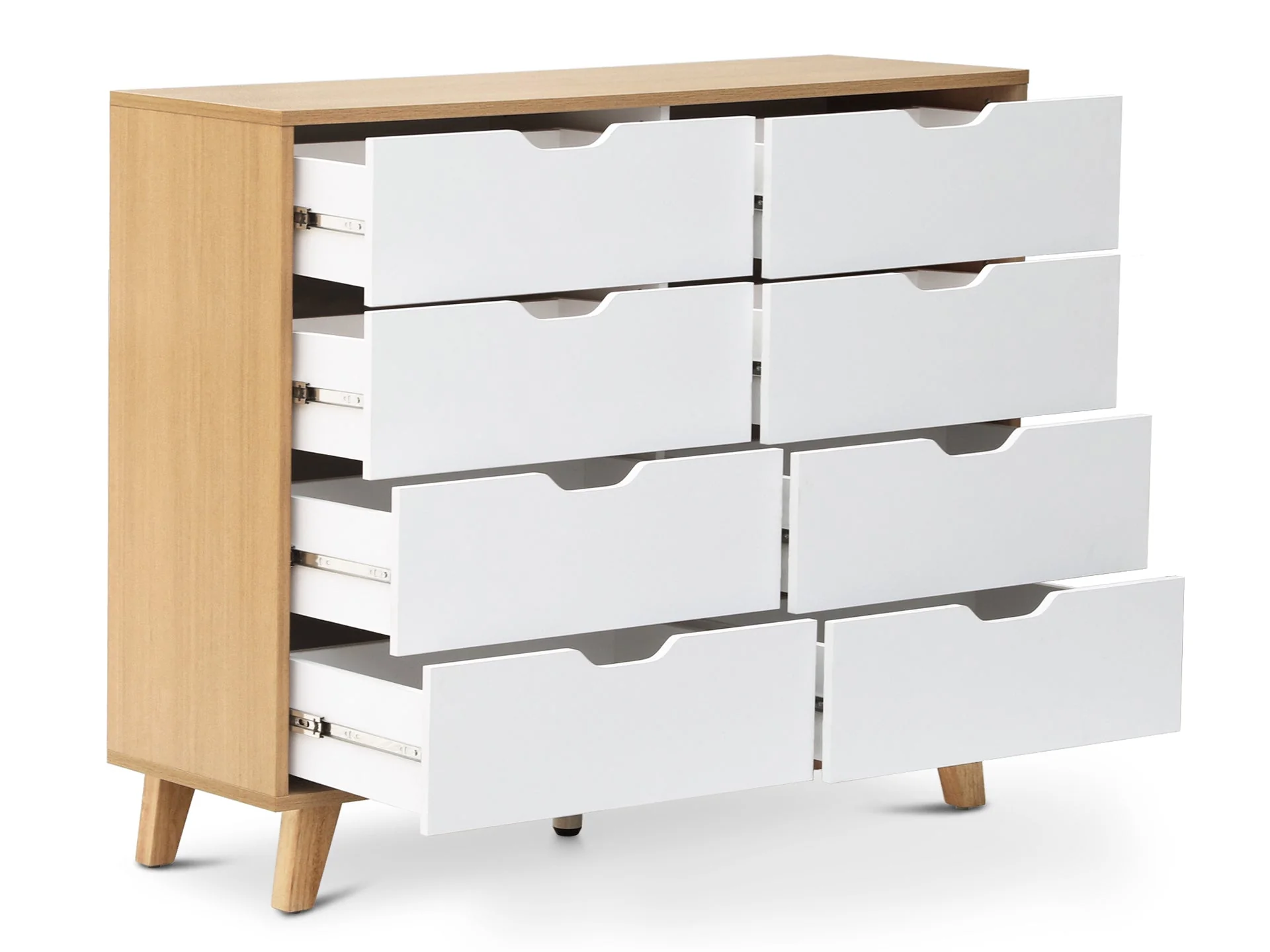 SCHERTZ Wooden Low Boy 8 Drawers - Oak - Image 7