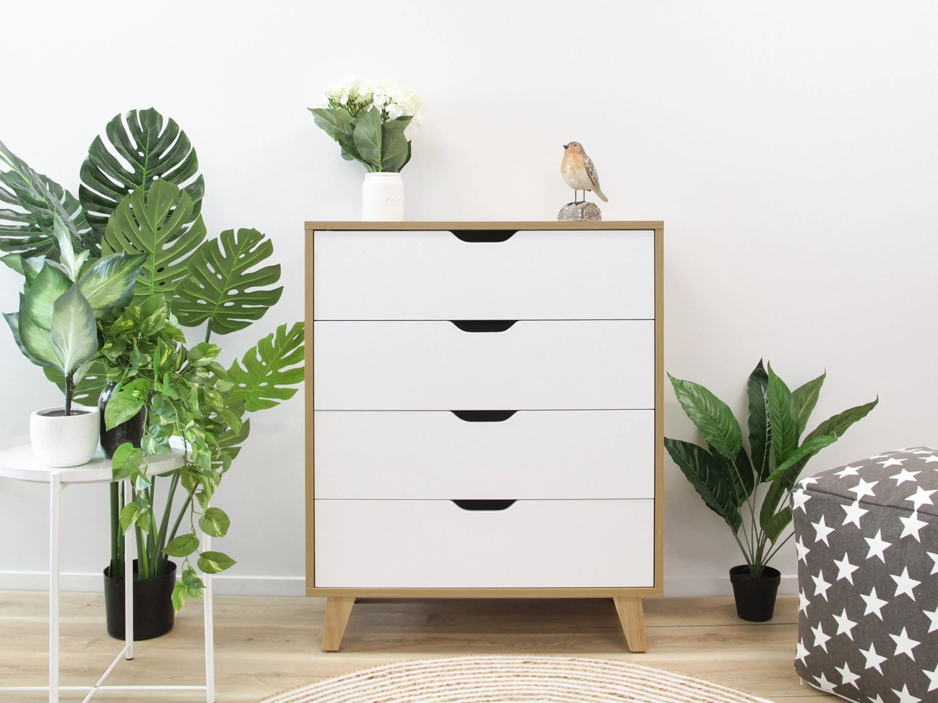 SCHERTZ Wooden Tallboy 4 Drawers - Oak - Image 2