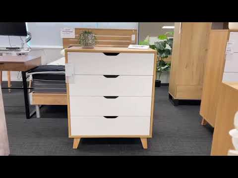 SCHERTZ Wooden Tallboy 4 Drawers - Oak - Image 4