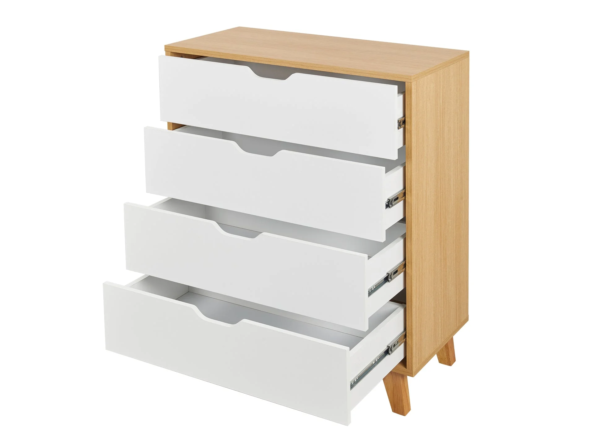 SCHERTZ Wooden Tallboy 4 Drawers - Oak - Image 7