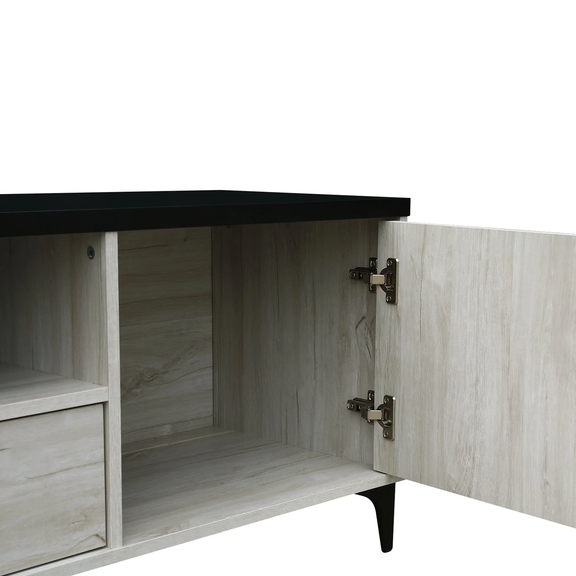 Scottie 1.5m Entertainment Unit - White Oak + Black - Image 11