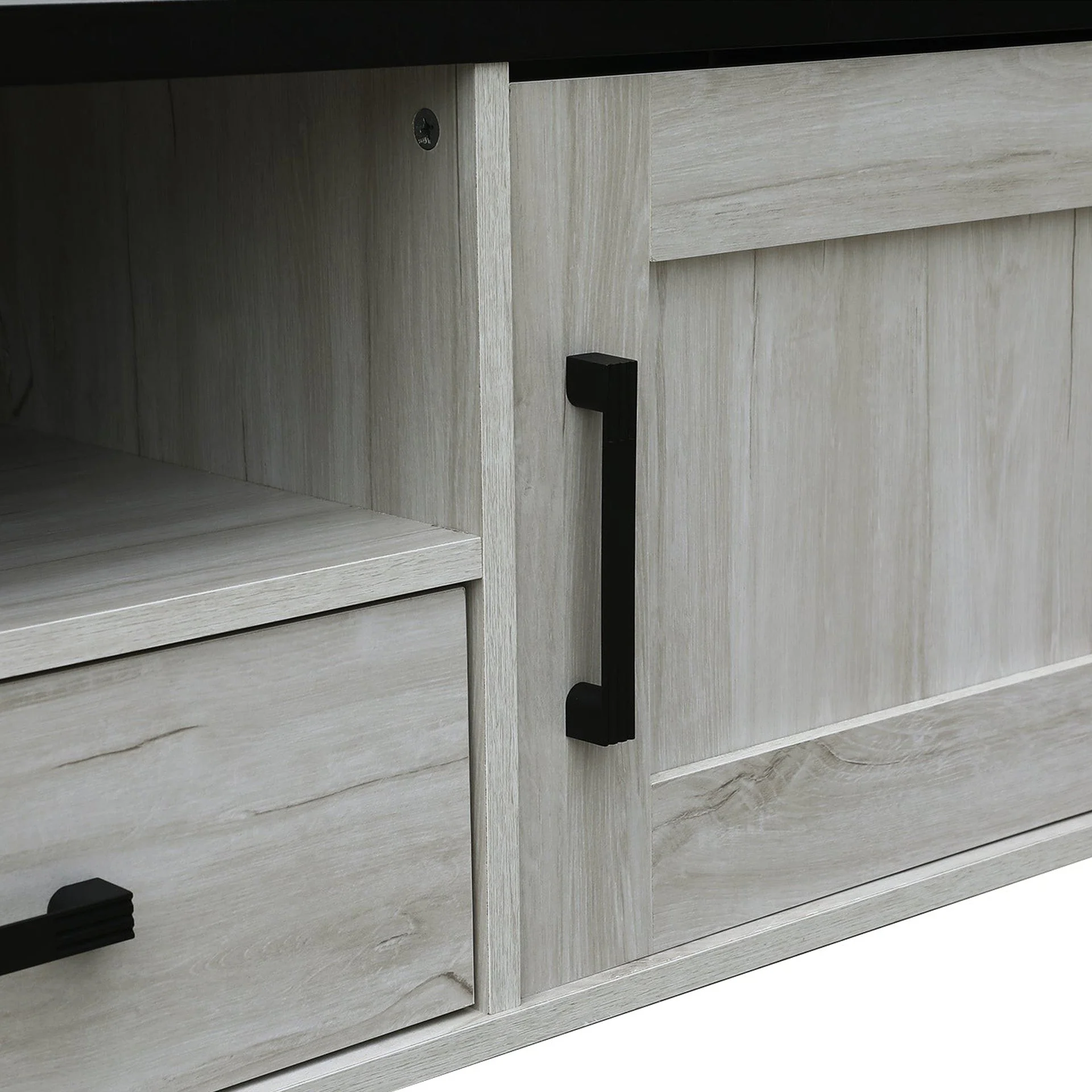 Scottie 1.5m Entertainment Unit - White Oak + Black - Image 12