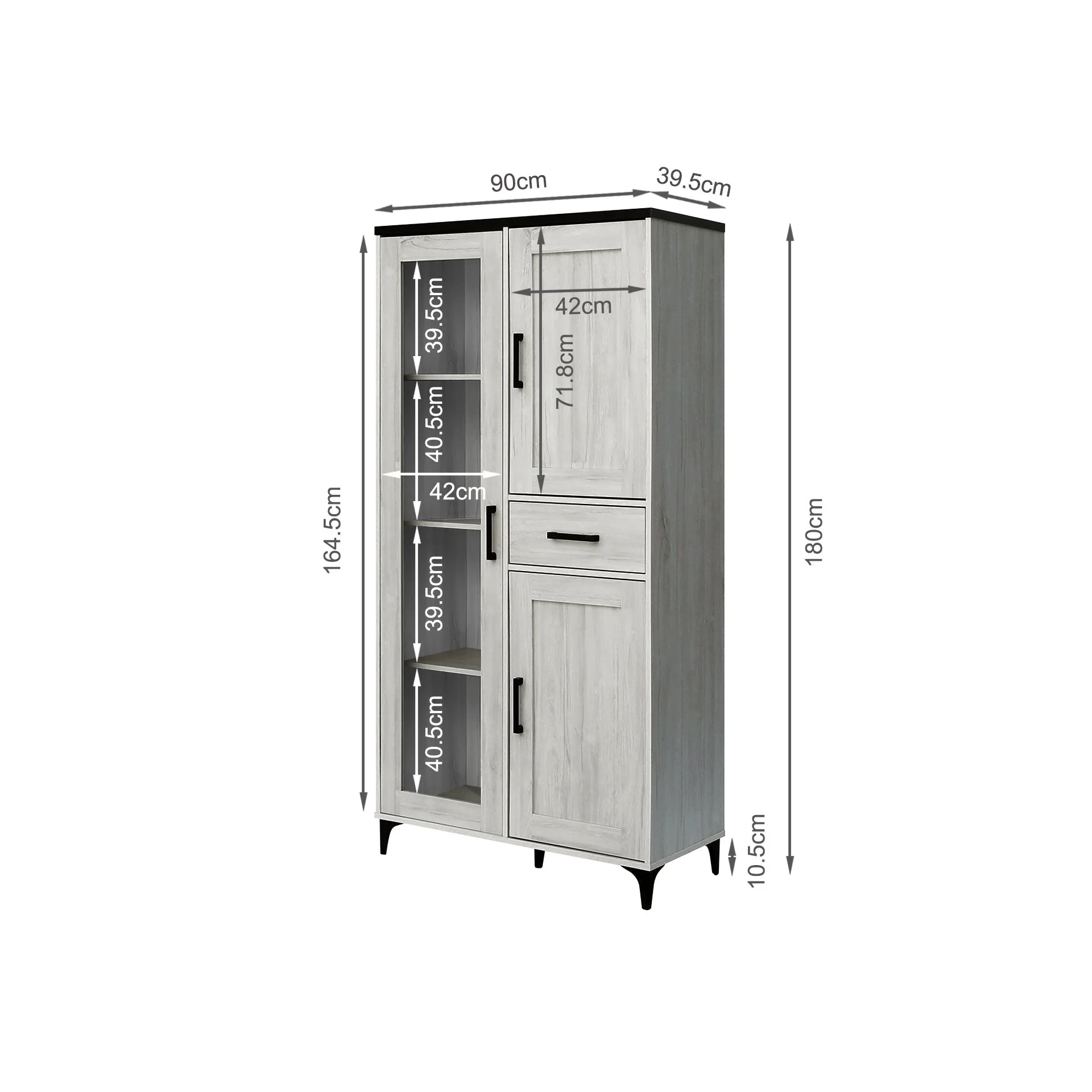 Scottie Storage Cabinet - White Oak + Black - Image 11