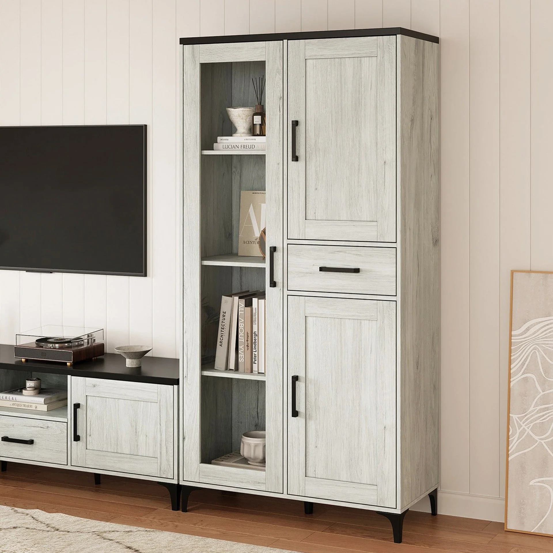 Scottie Storage Cabinet - White Oak + Black - Image 3