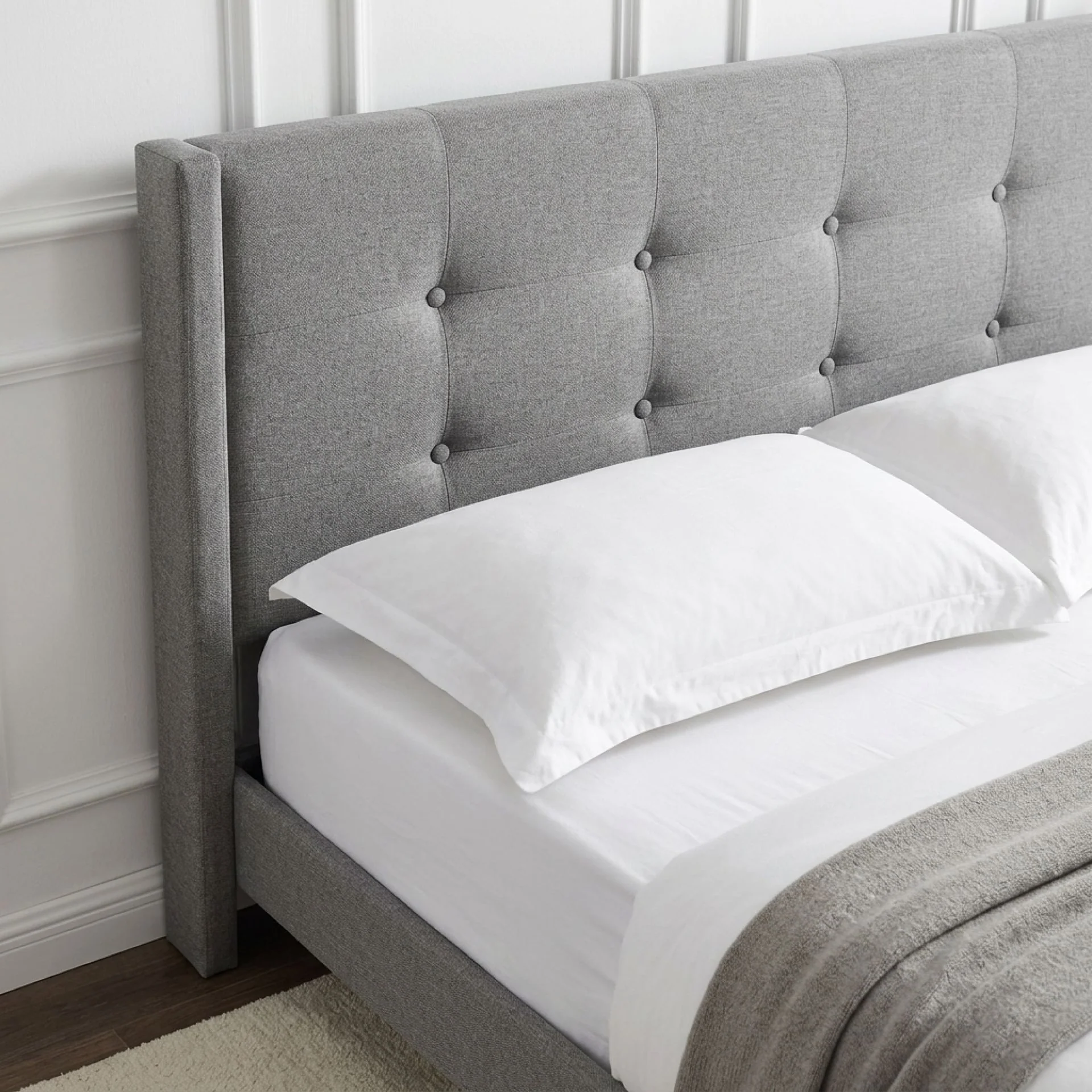 Sealy Double Bed Frame - Light Grey - Image 4