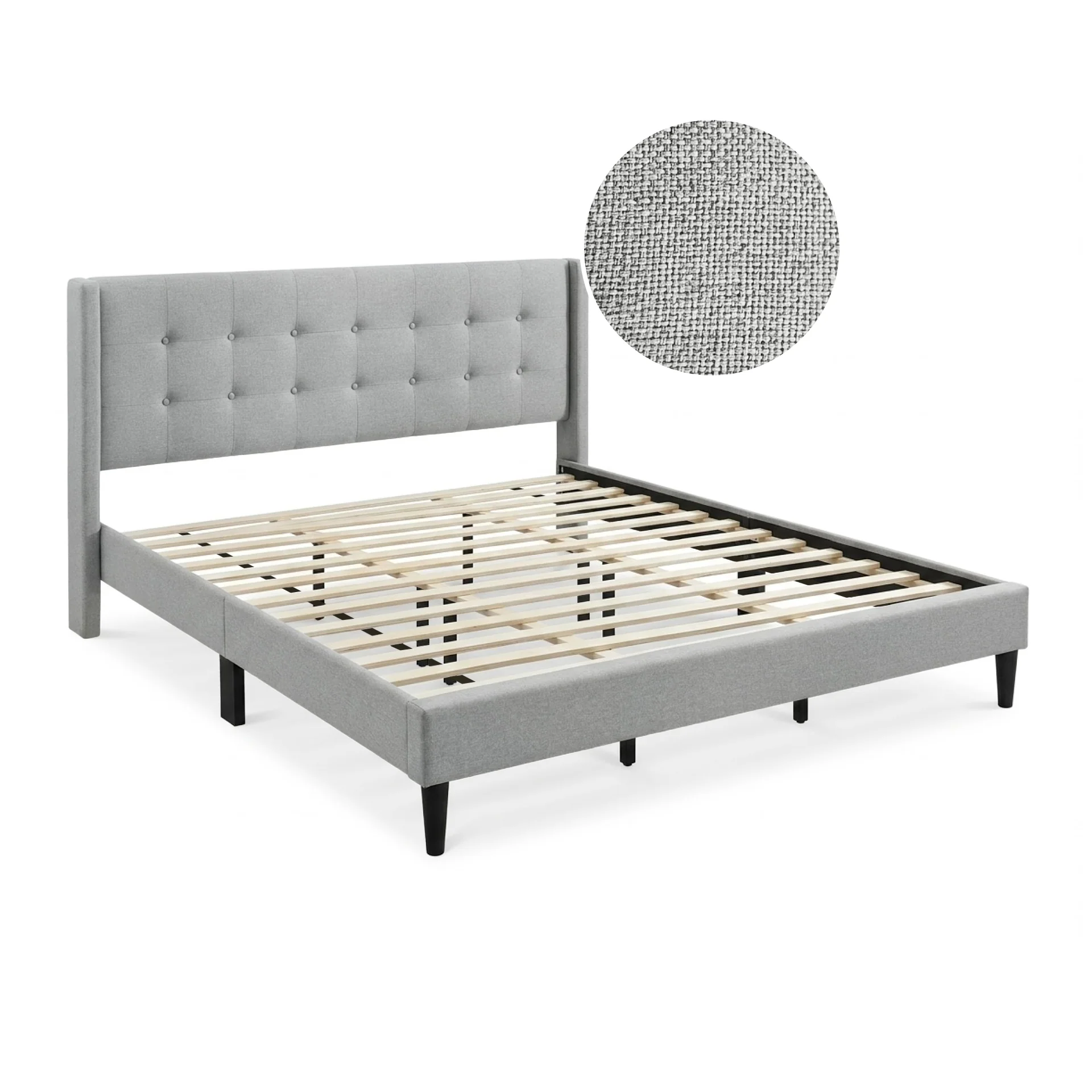 Sealy Super King Fabric Bed Frame - Silver - Image 10