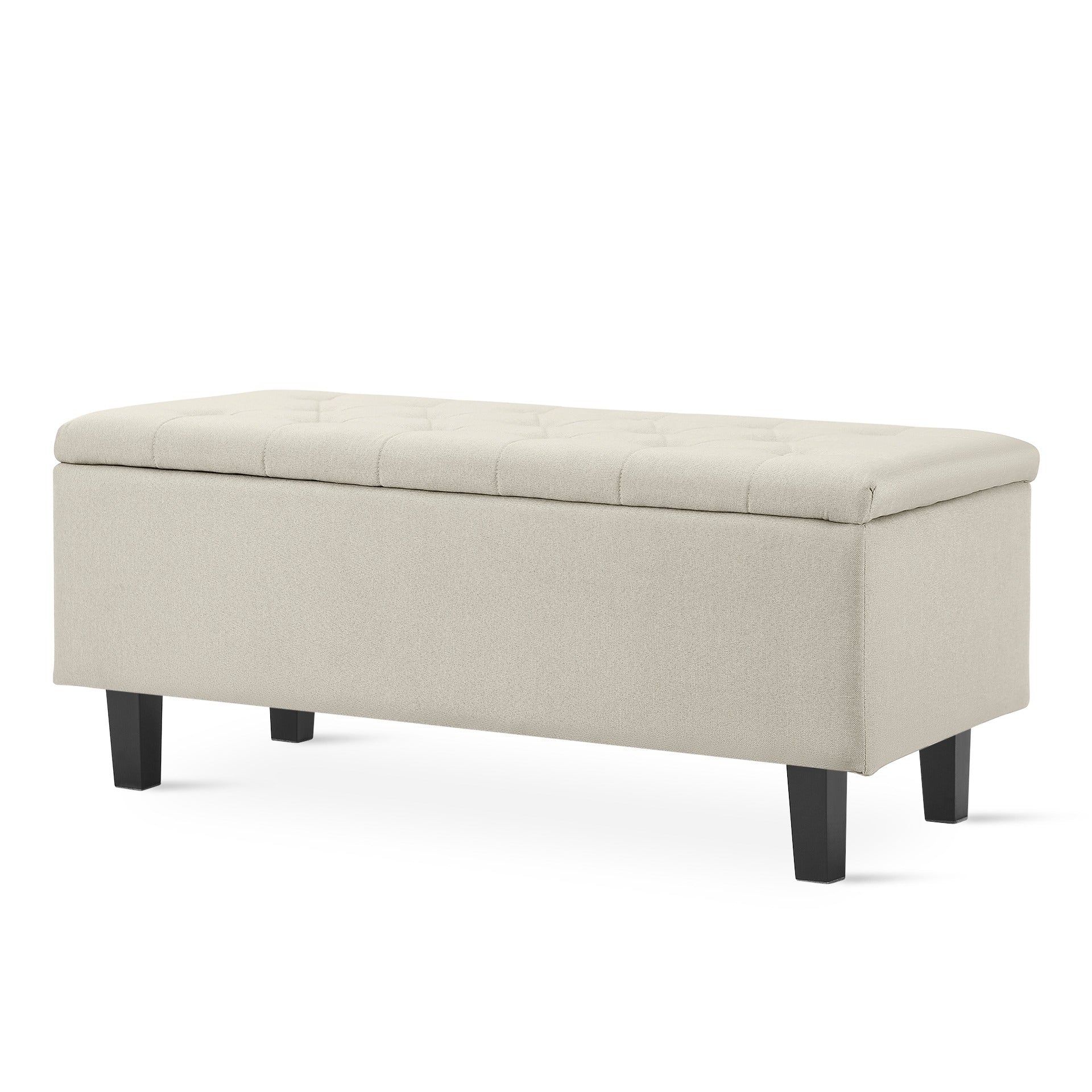 Sebastian Linen Storage Ottoman Bench - Beige - Image 6