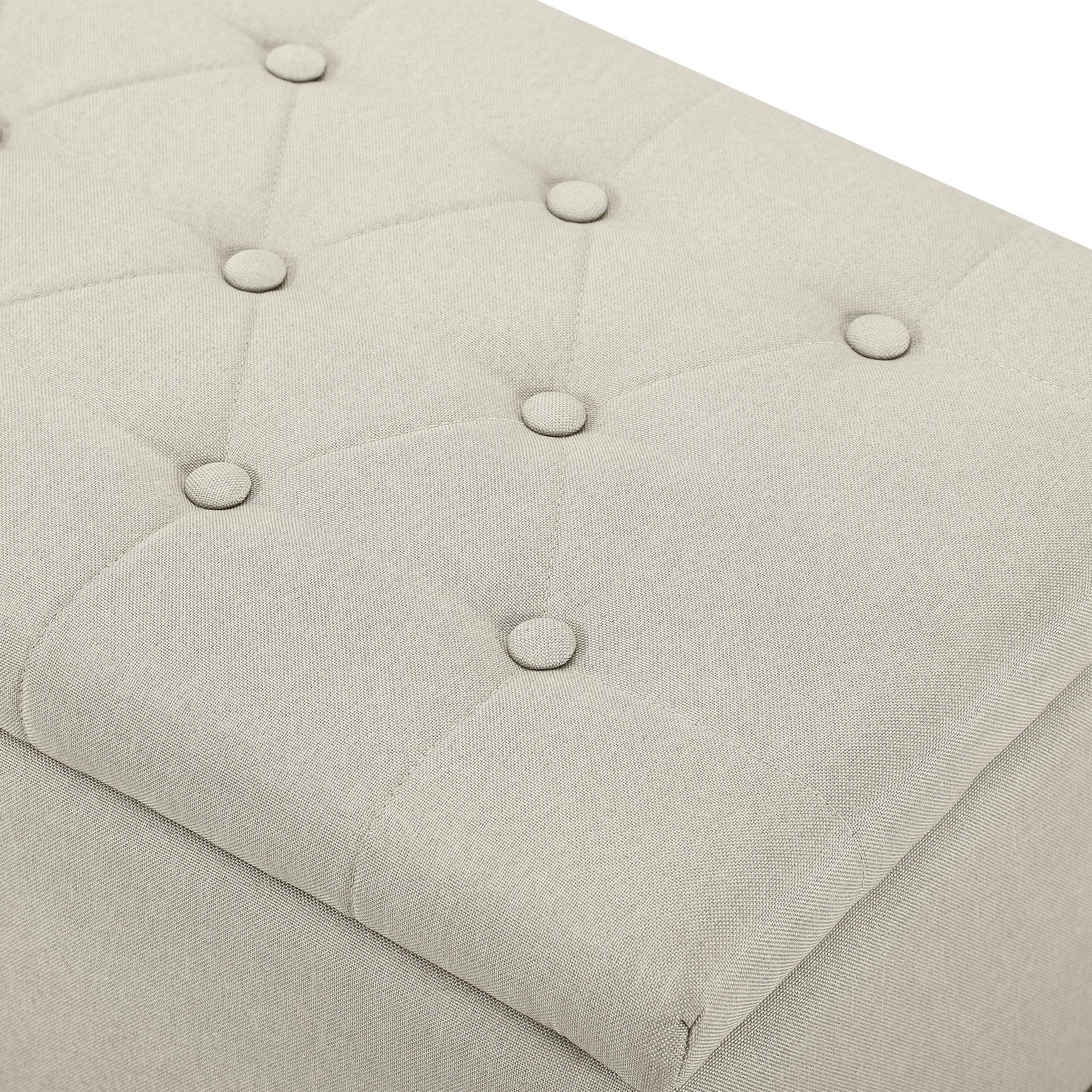 Sebastian Linen Storage Ottoman Bench - Beige - Image 7