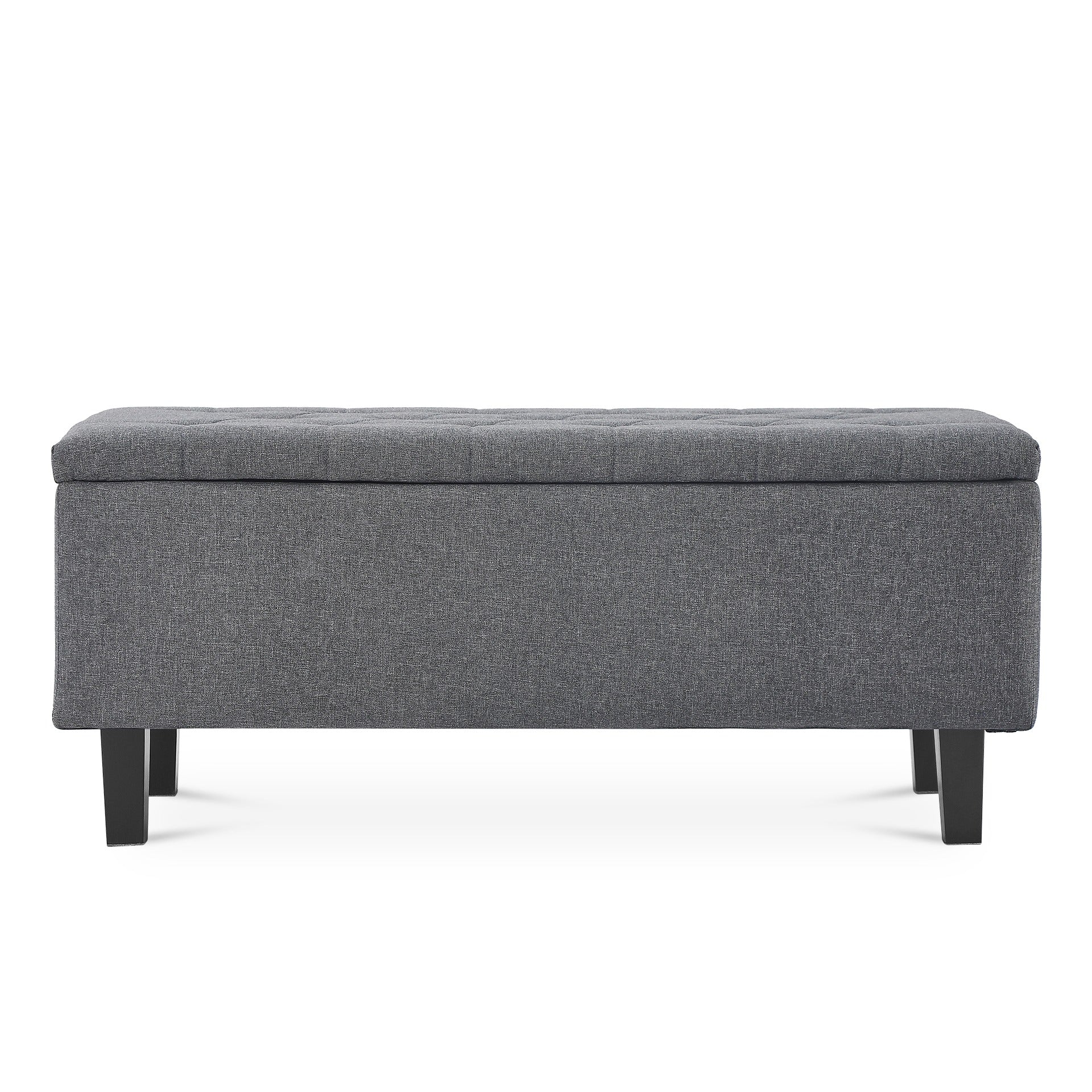 Sebastian Linen Storage Ottoman Bench - Grey - Image 6