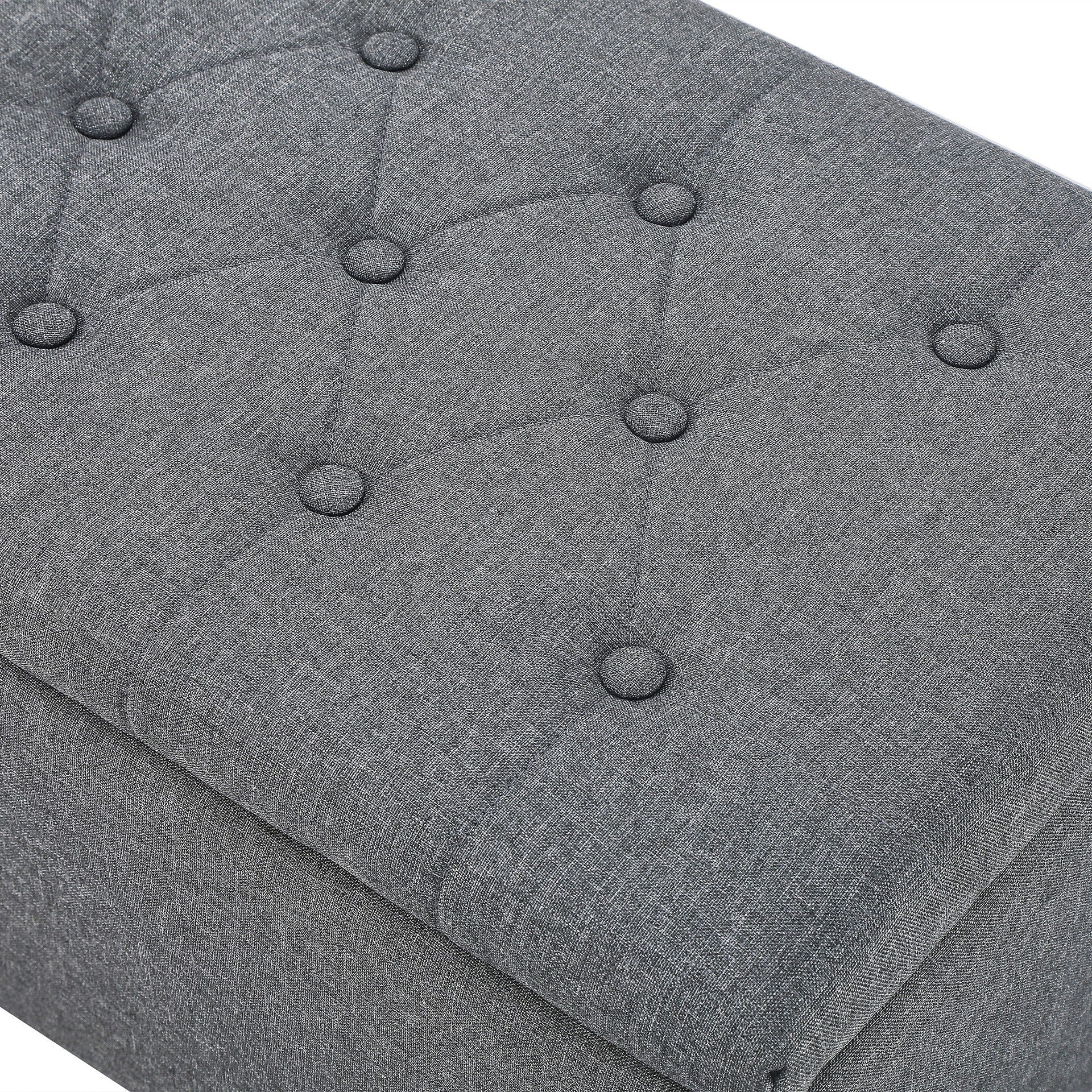 Sebastian Linen Storage Ottoman Bench - Grey - Image 8