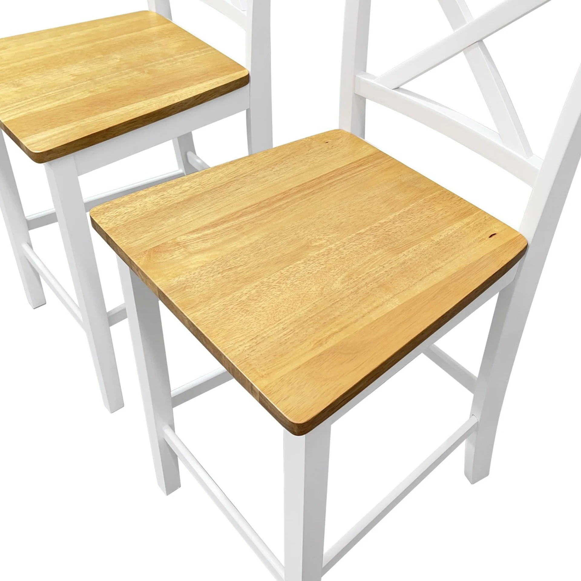 Selena Bar Stool - Set of 2 - Oak + White - Image 4
