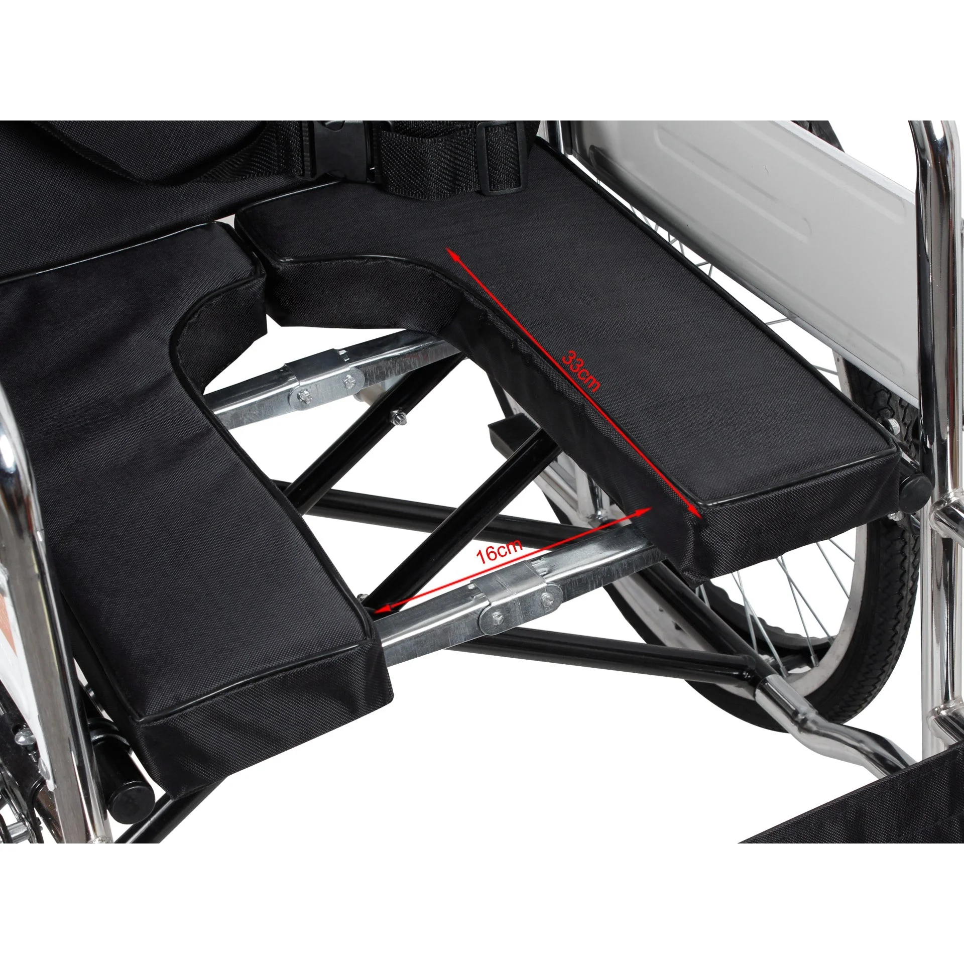 Self-Propelled Wheelchair with Toilet - Black - Image 3