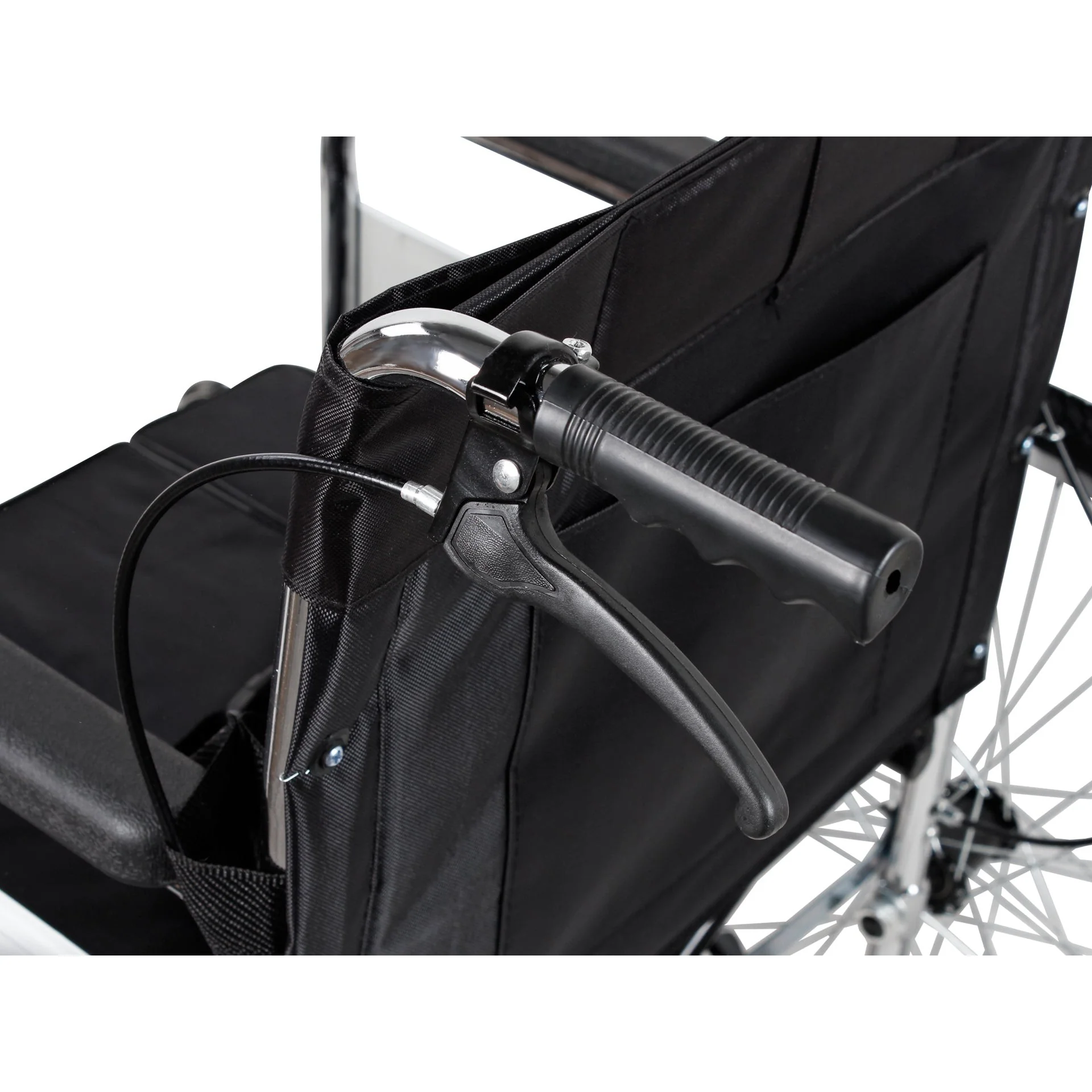 Self-Propelled Wheelchair with Toilet - Black - Image 6