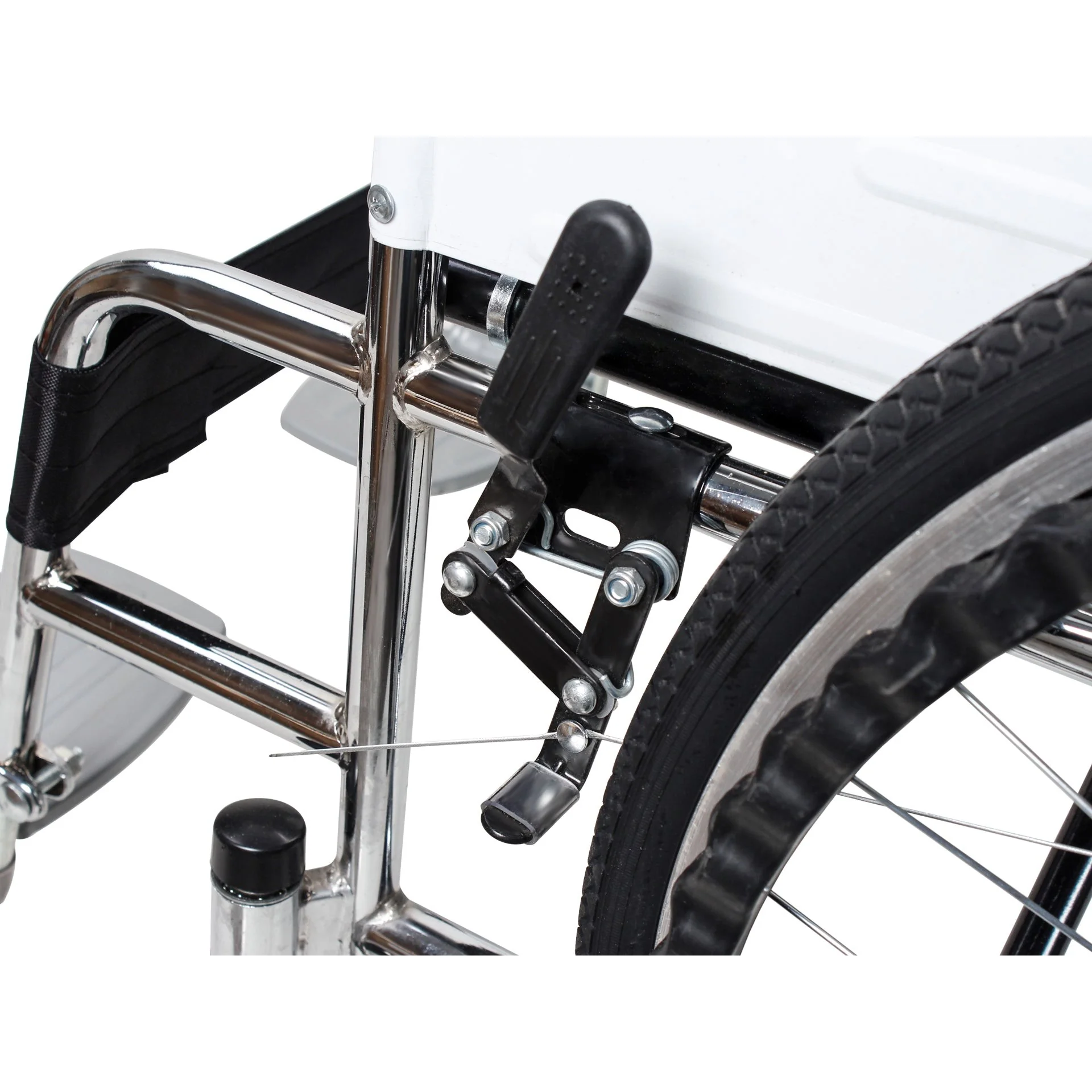 Self-Propelled Wheelchair with Toilet - Black - Image 7