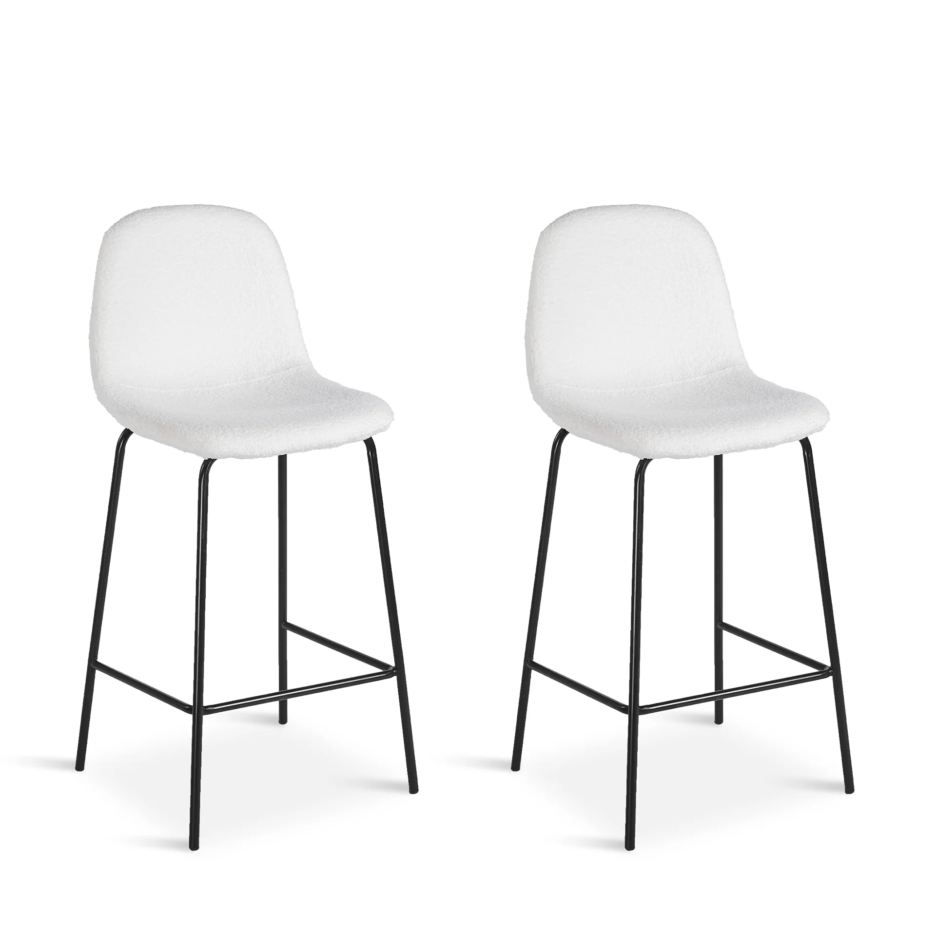 Selo Boucle Bar Stool - Set Of 2 - White - Image 8