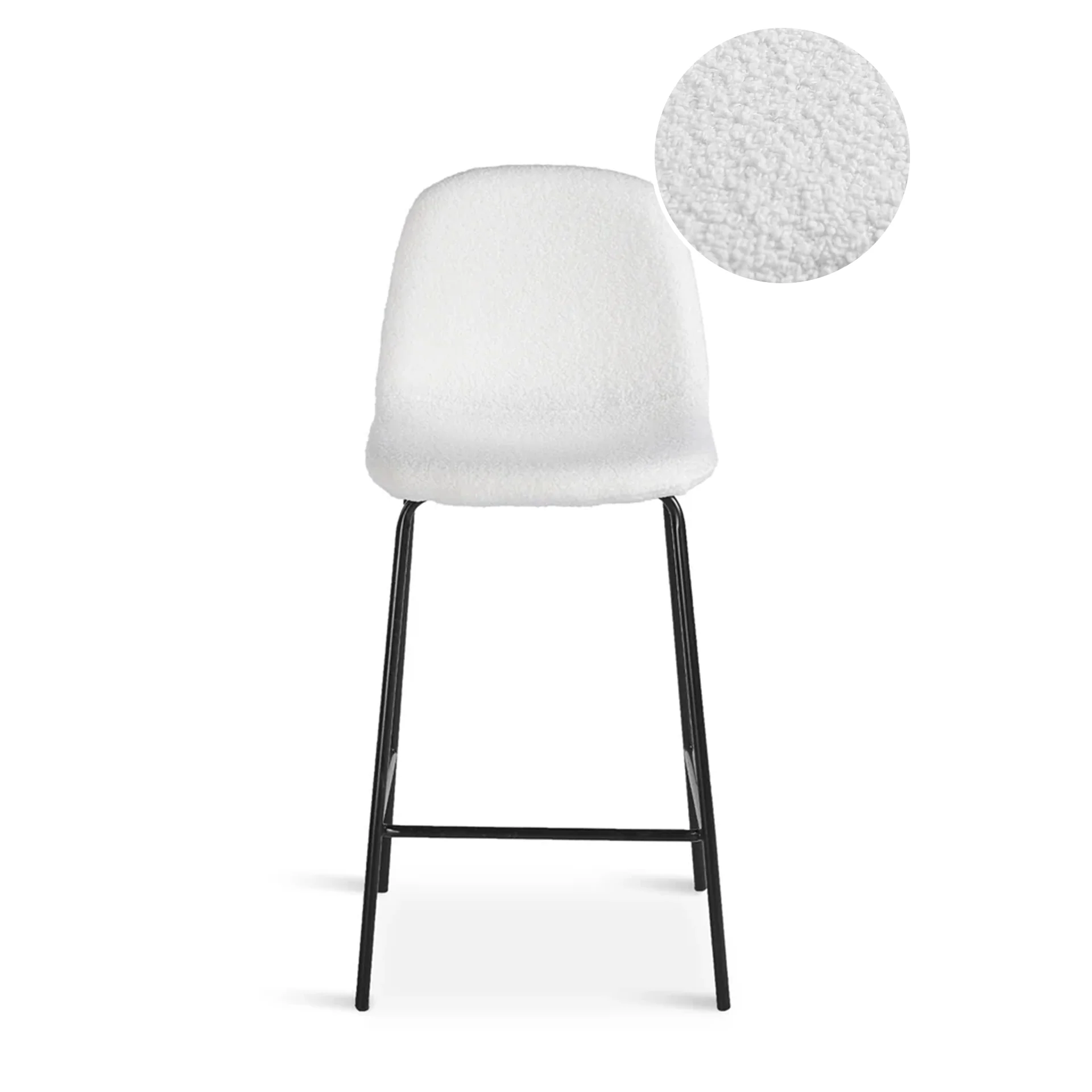 Selo Boucle Bar Stool - Set Of 2 - White - Image 9