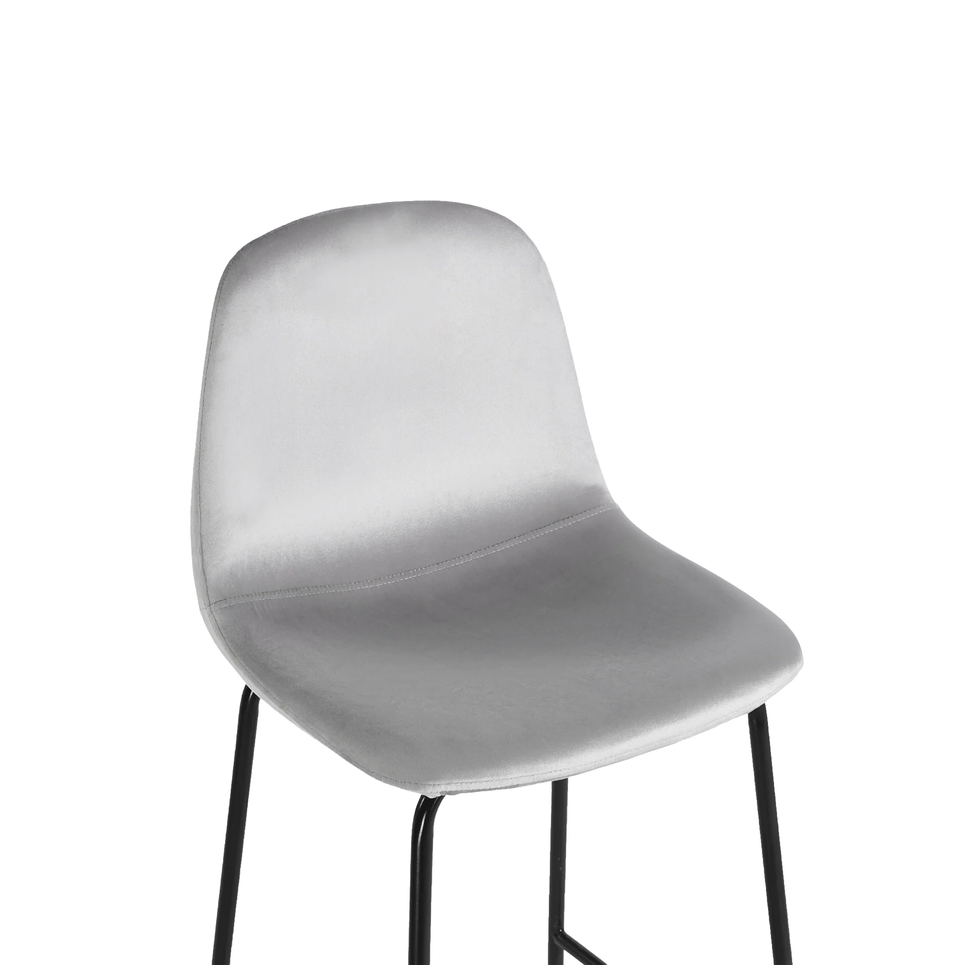 Selo Velvet Bar Stool - Set Of 2 - Light Grey - Image 10
