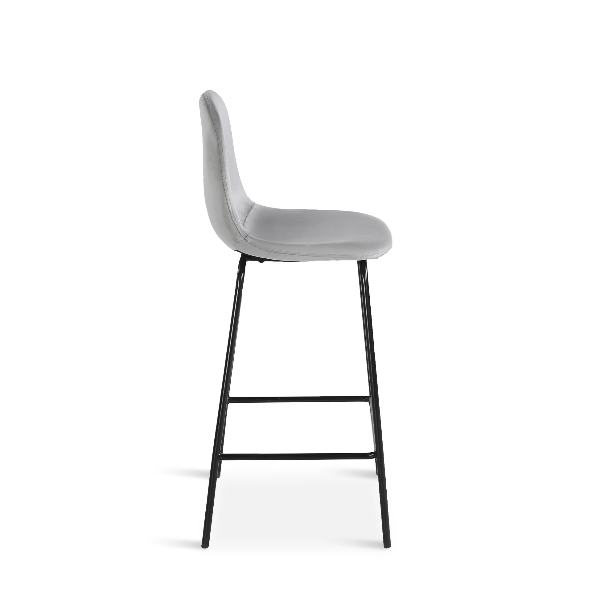 Selo Velvet Bar Stool - Set Of 2 - Light Grey - Image 8