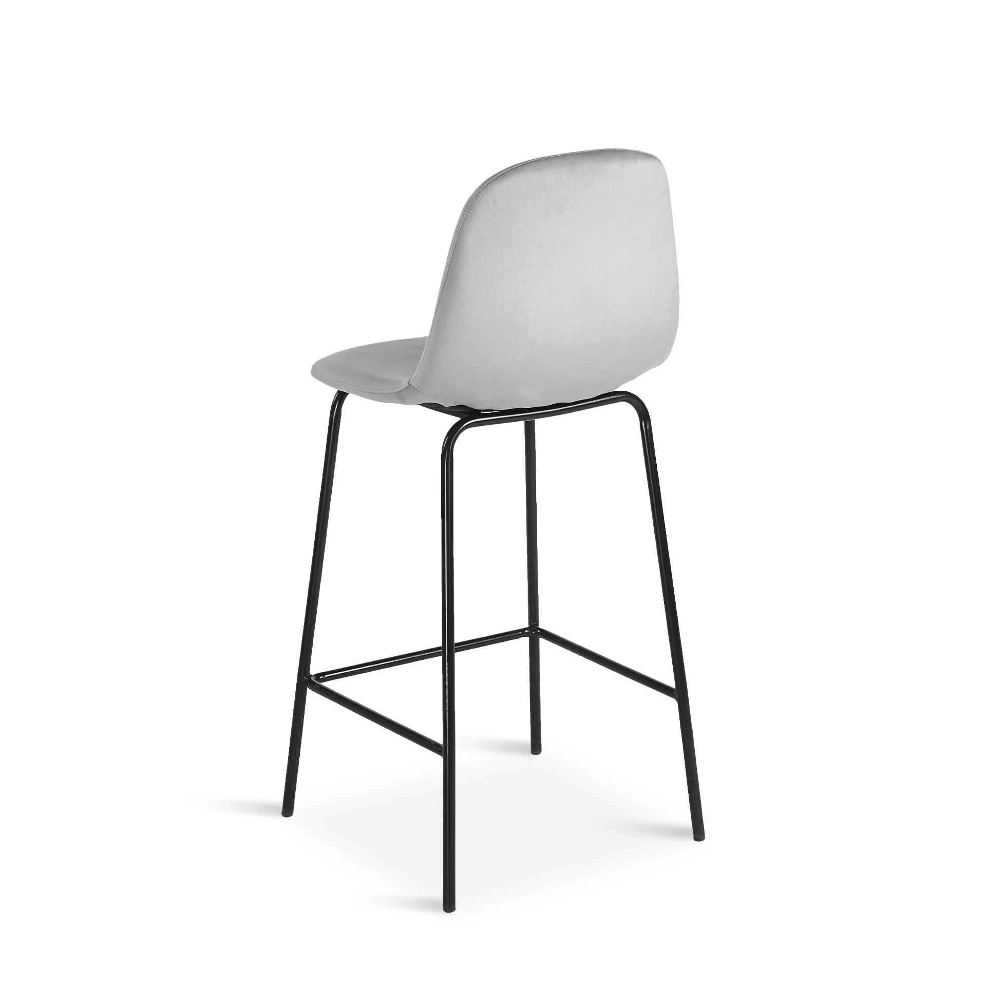 Selo Velvet Bar Stool - Set Of 2 - Light Grey - Image 9