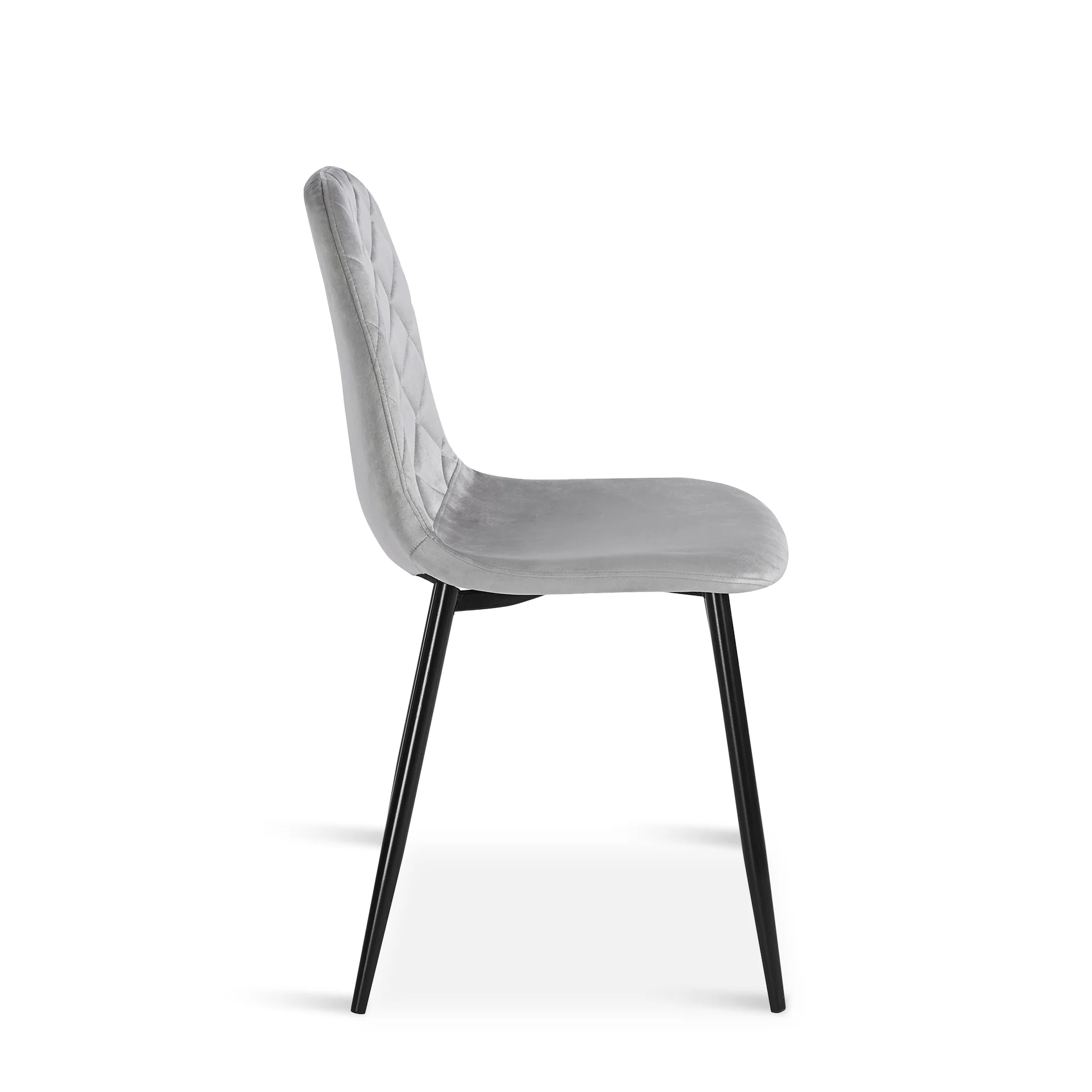 Sera Velvet Dining Chair - Set Of 4 - Light Grey - Image 10
