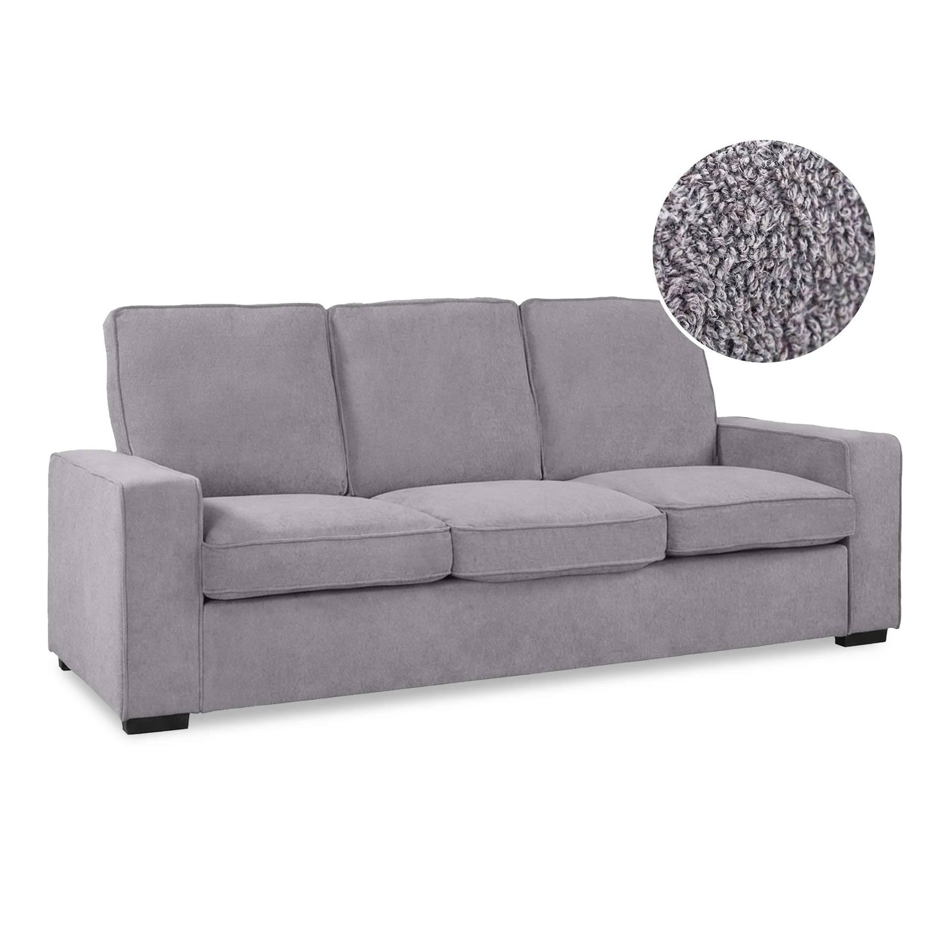 Serene Velvet 3 Seater Sofa - Light Grey - Image 7