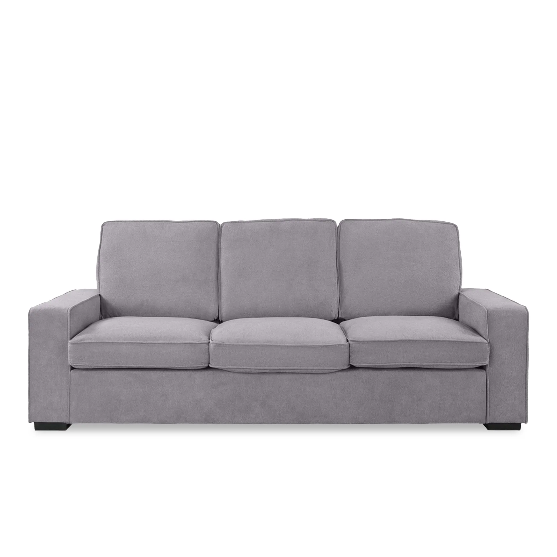 Serene Velvet 3 Seater Sofa - Light Grey - Image 8