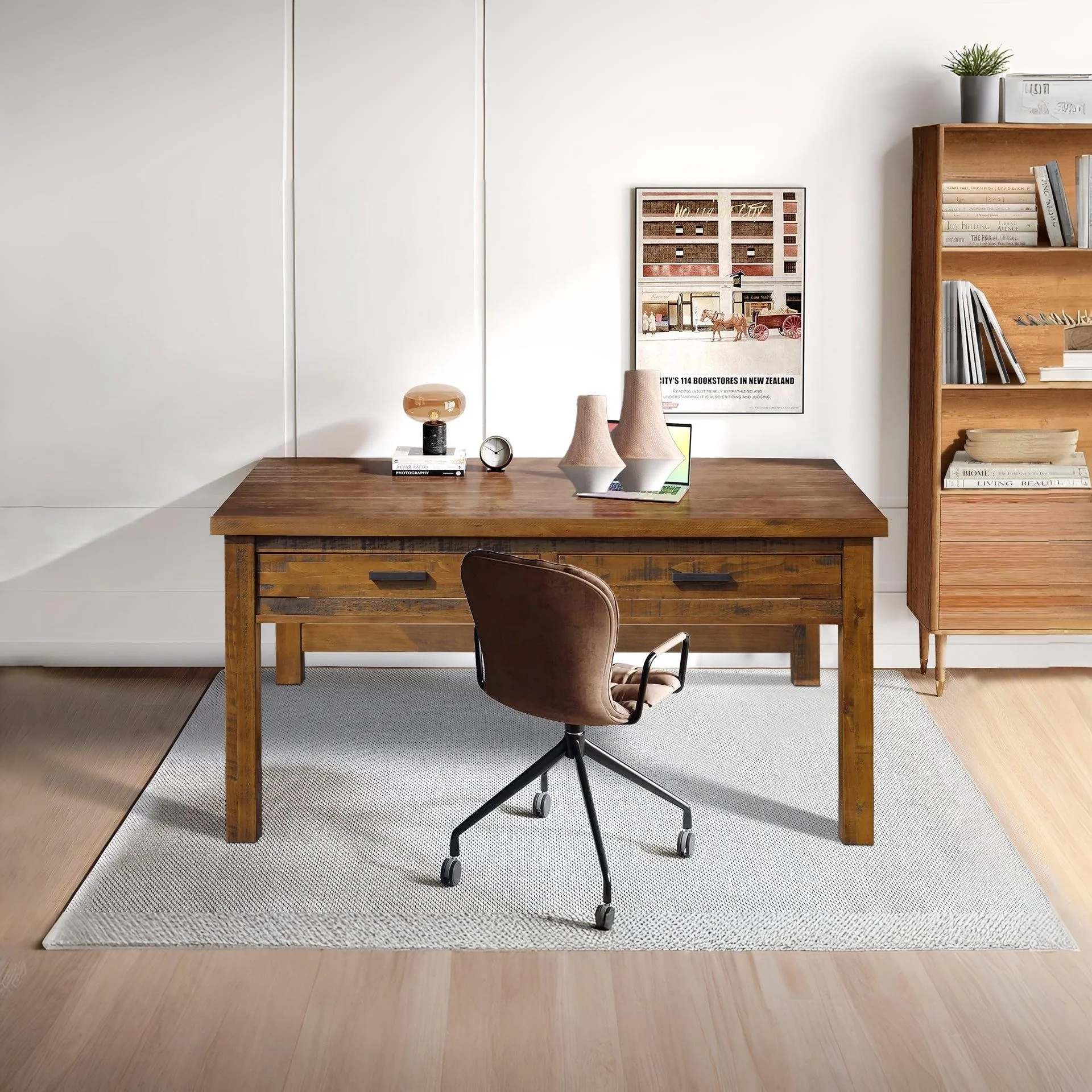 Settler 160cm Solid Wood Computer Desk - Lahsa - Image 8
