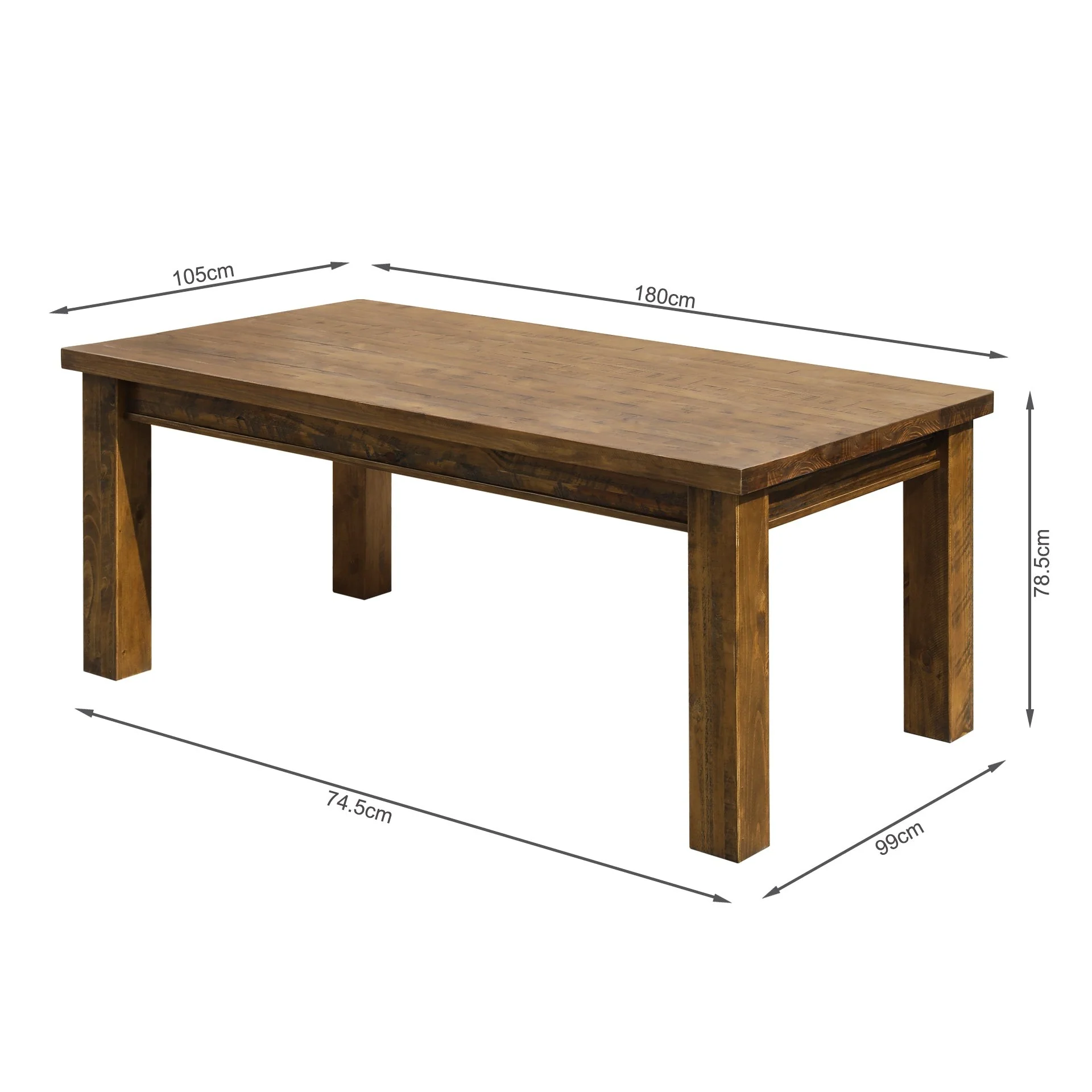 Settler 180cm Solid Wood Dining Table - Lahsa - Image 5