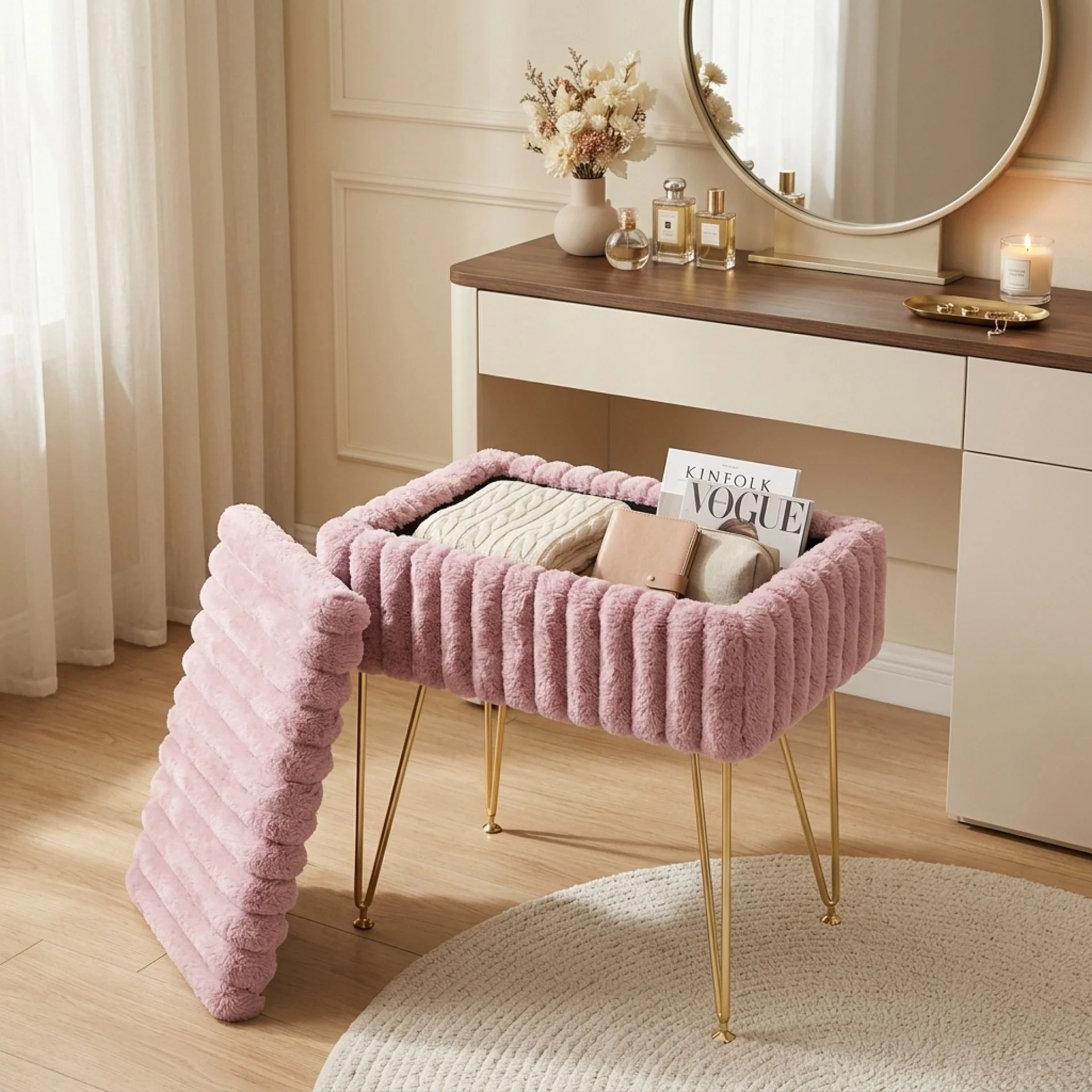 Sevan Storage Ottoman - Pink - Image 2