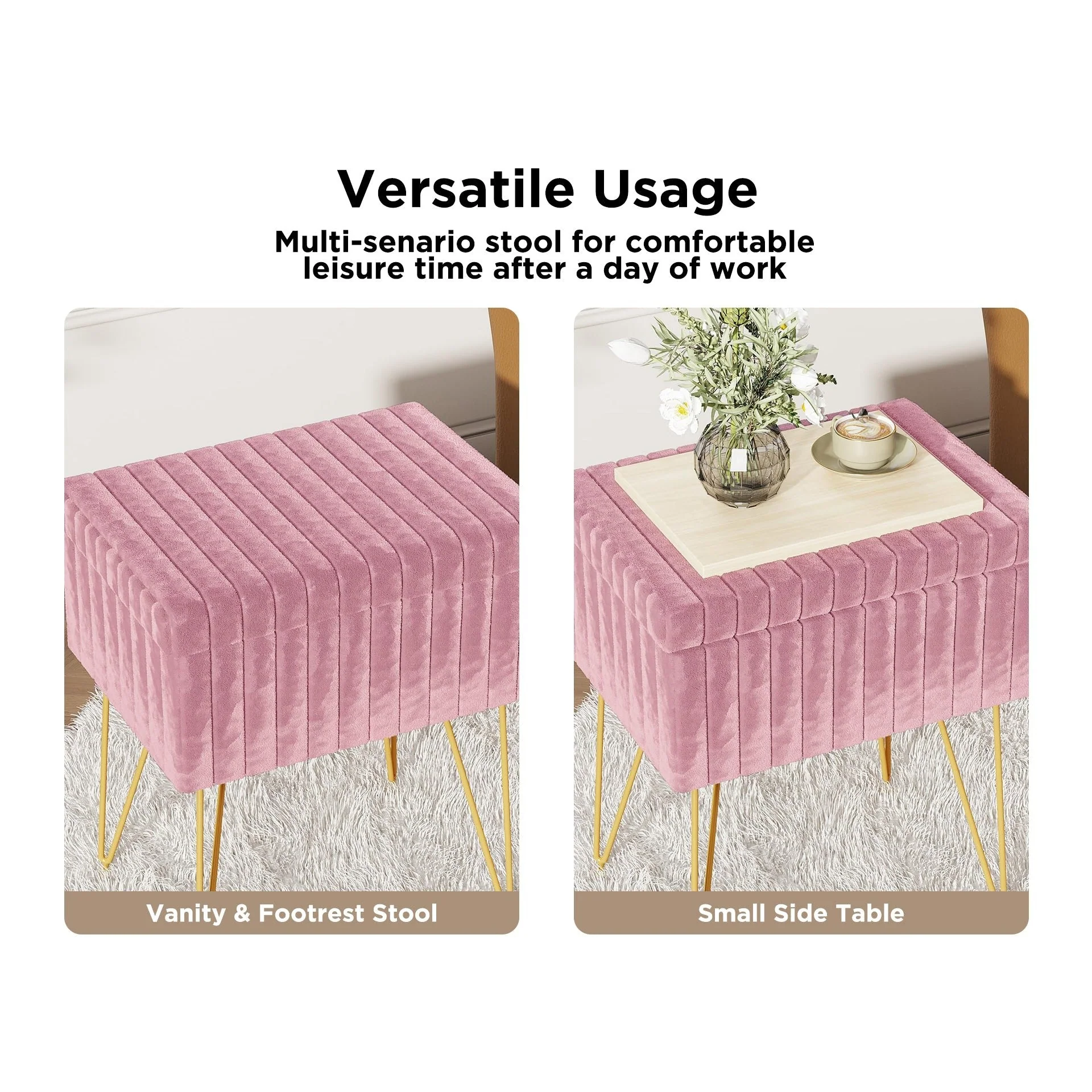 Sevan Storage Ottoman - Pink - Image 7
