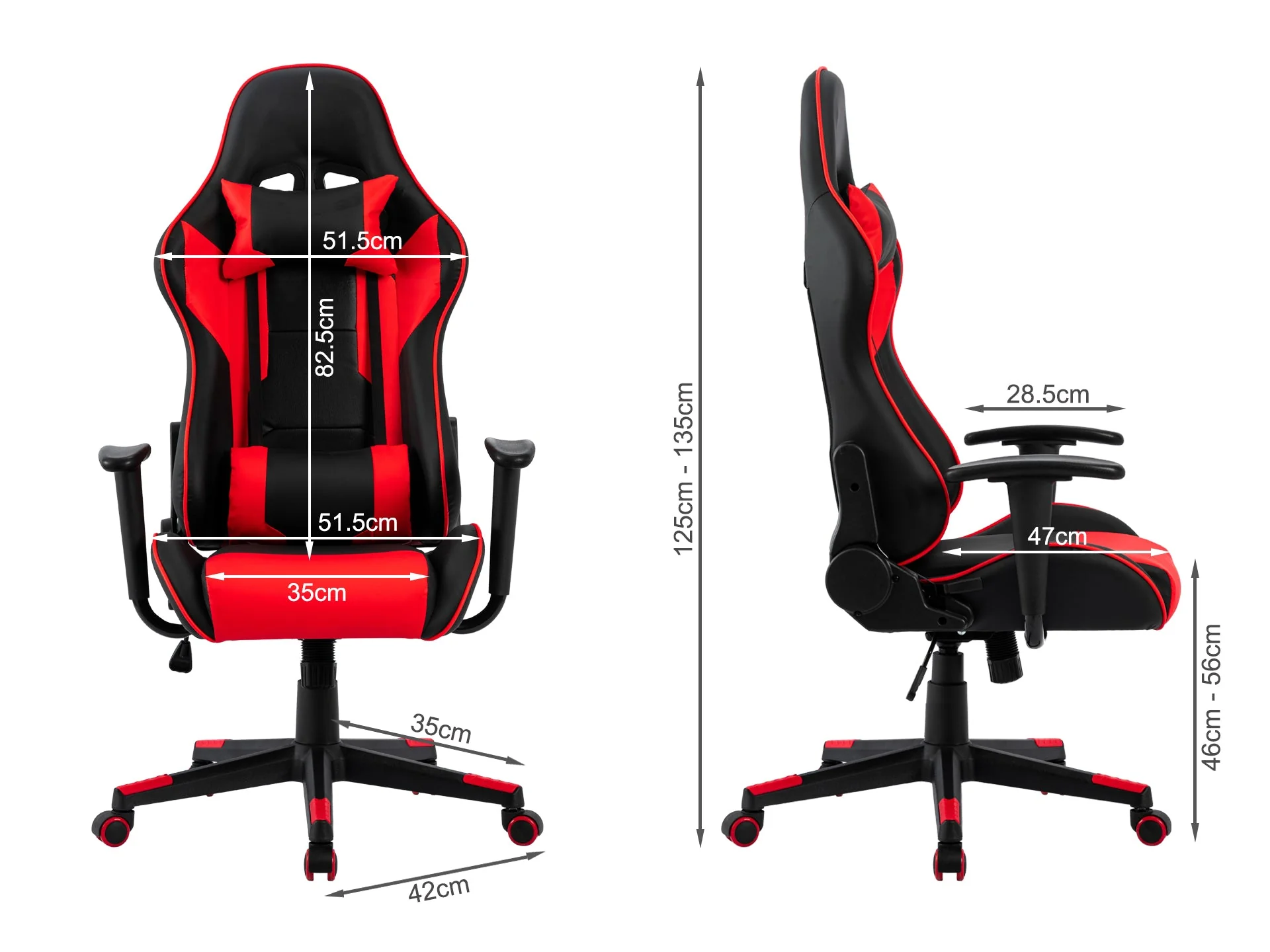 Shadow Gaming Chair - Black + Red - Image 10