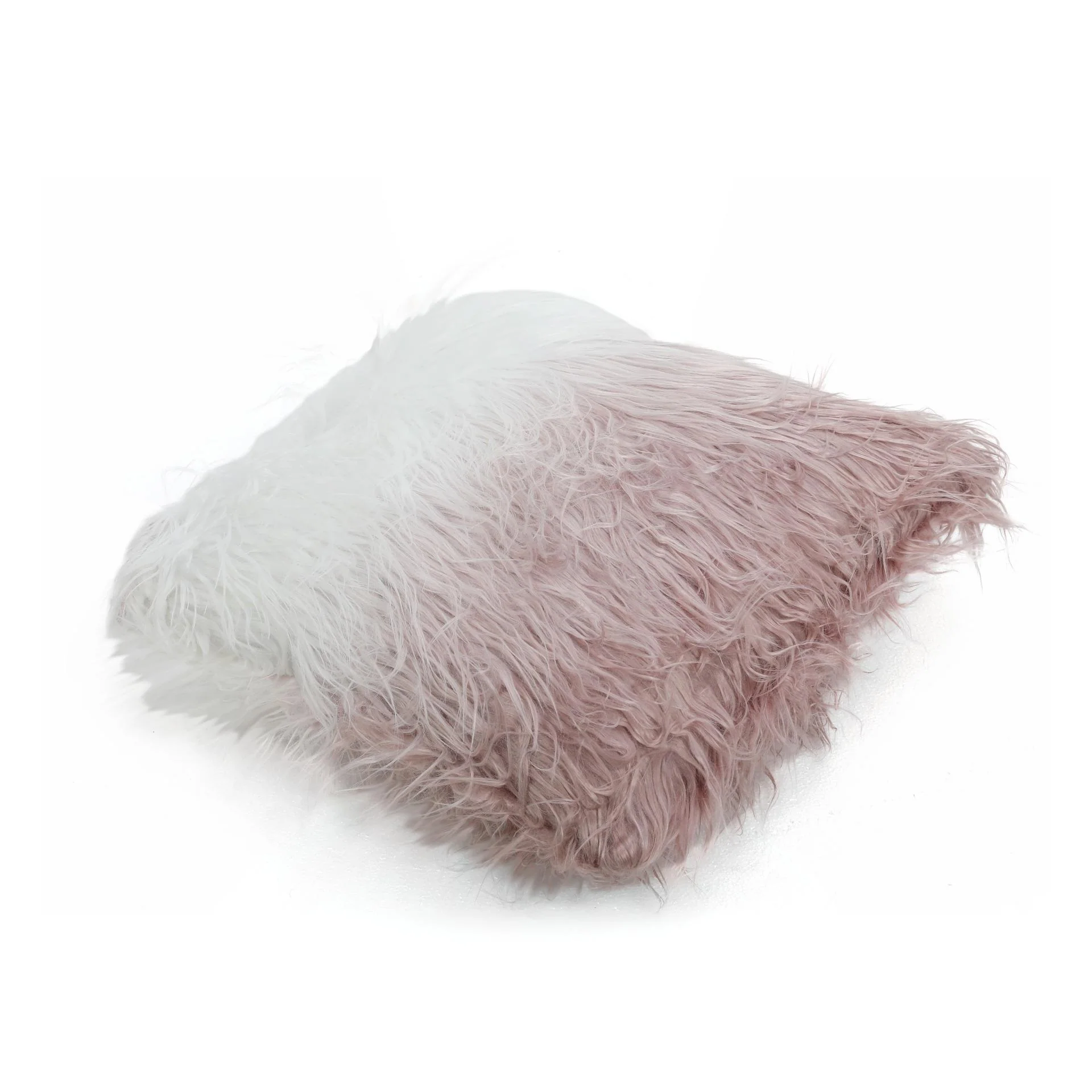 Shaggy Cushion Pink and White 50x50cm - Image 4