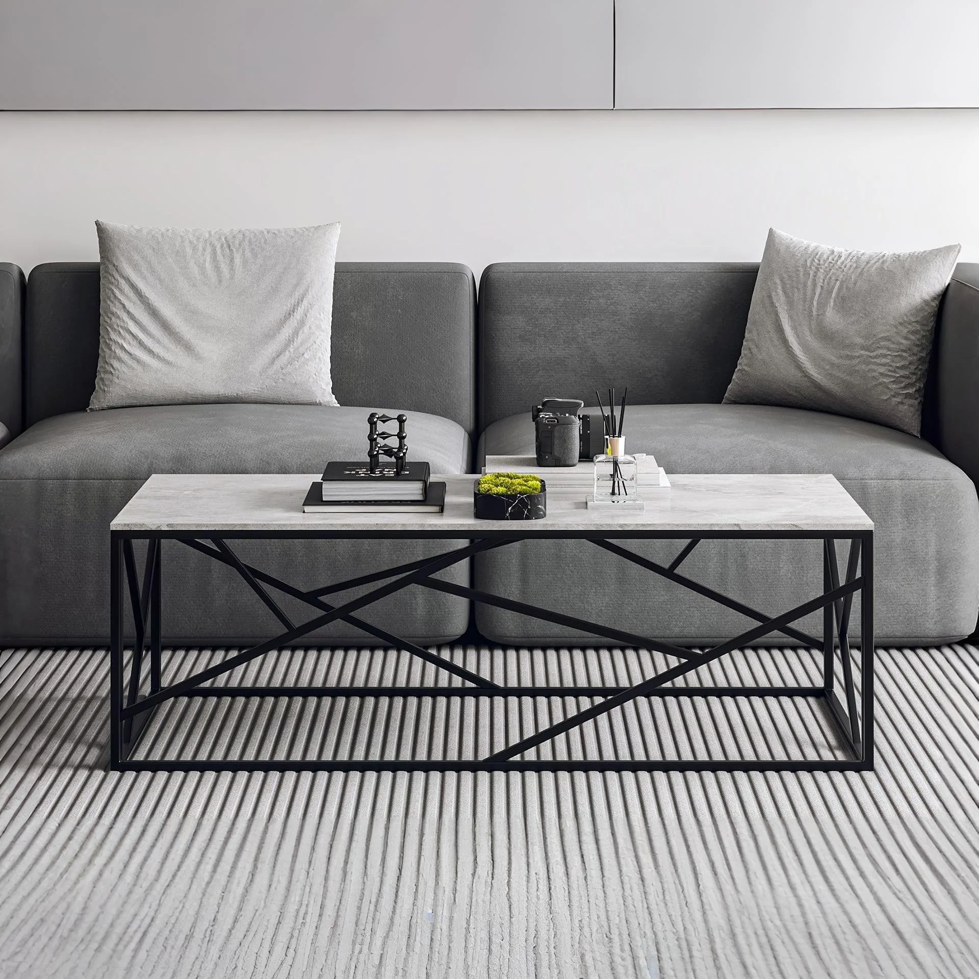 Shane Rectangular Ceramic Coffee Table - Image 2