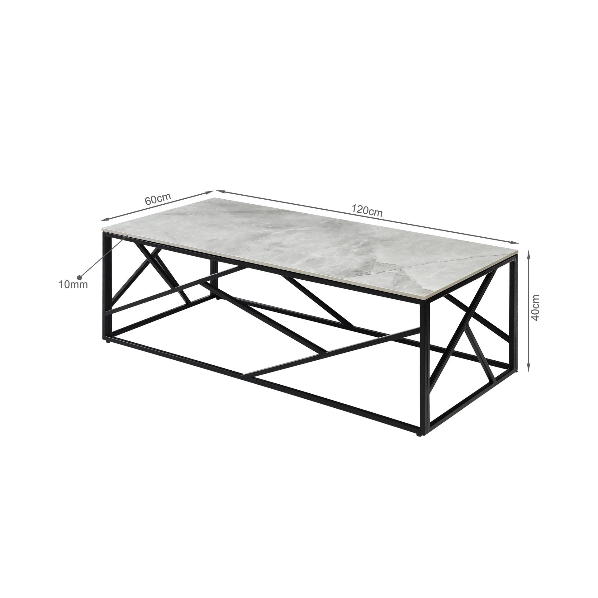 Shane Rectangular Ceramic Coffee Table - Image 7