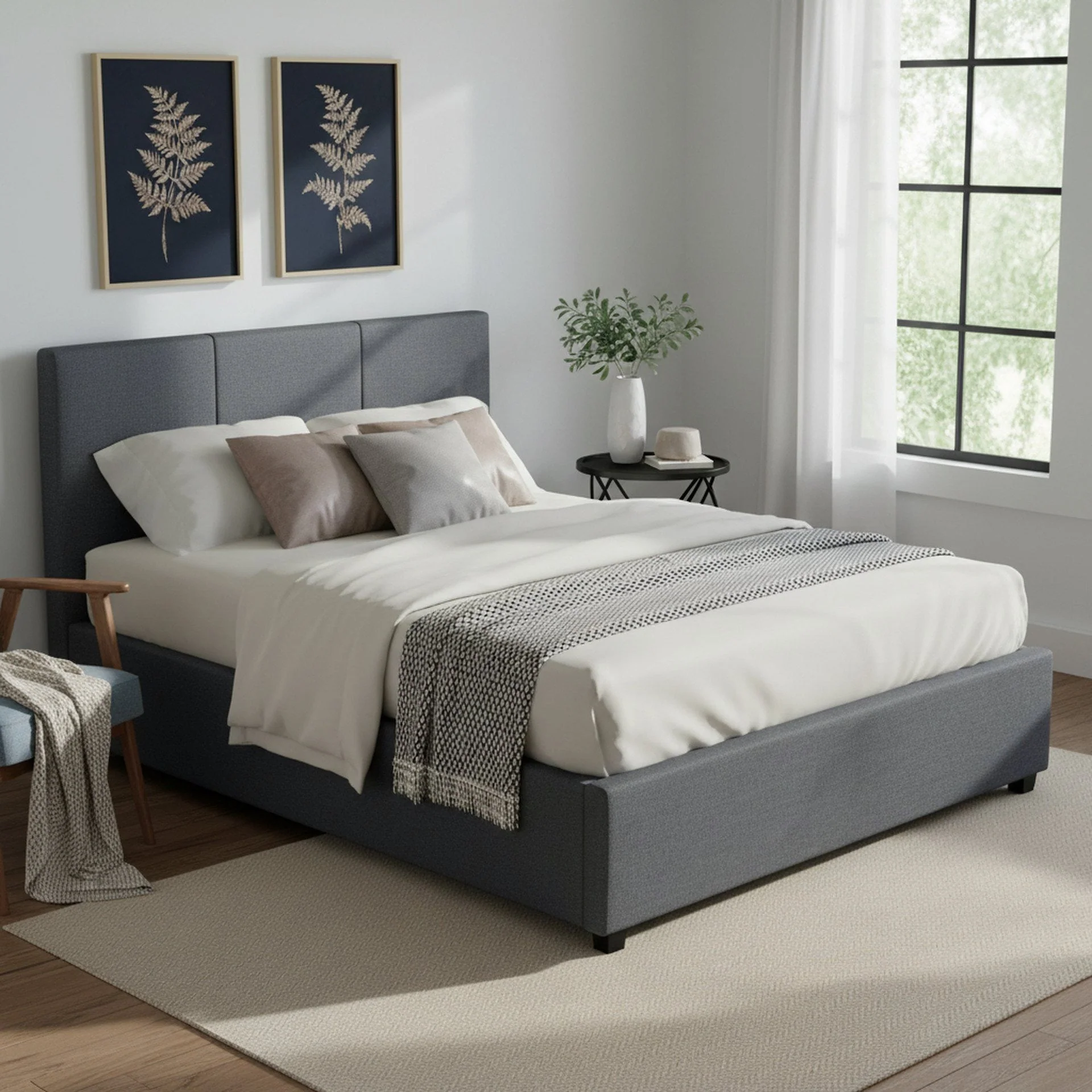 Shasta Double Bed Frame - Dark Grey - Image 3