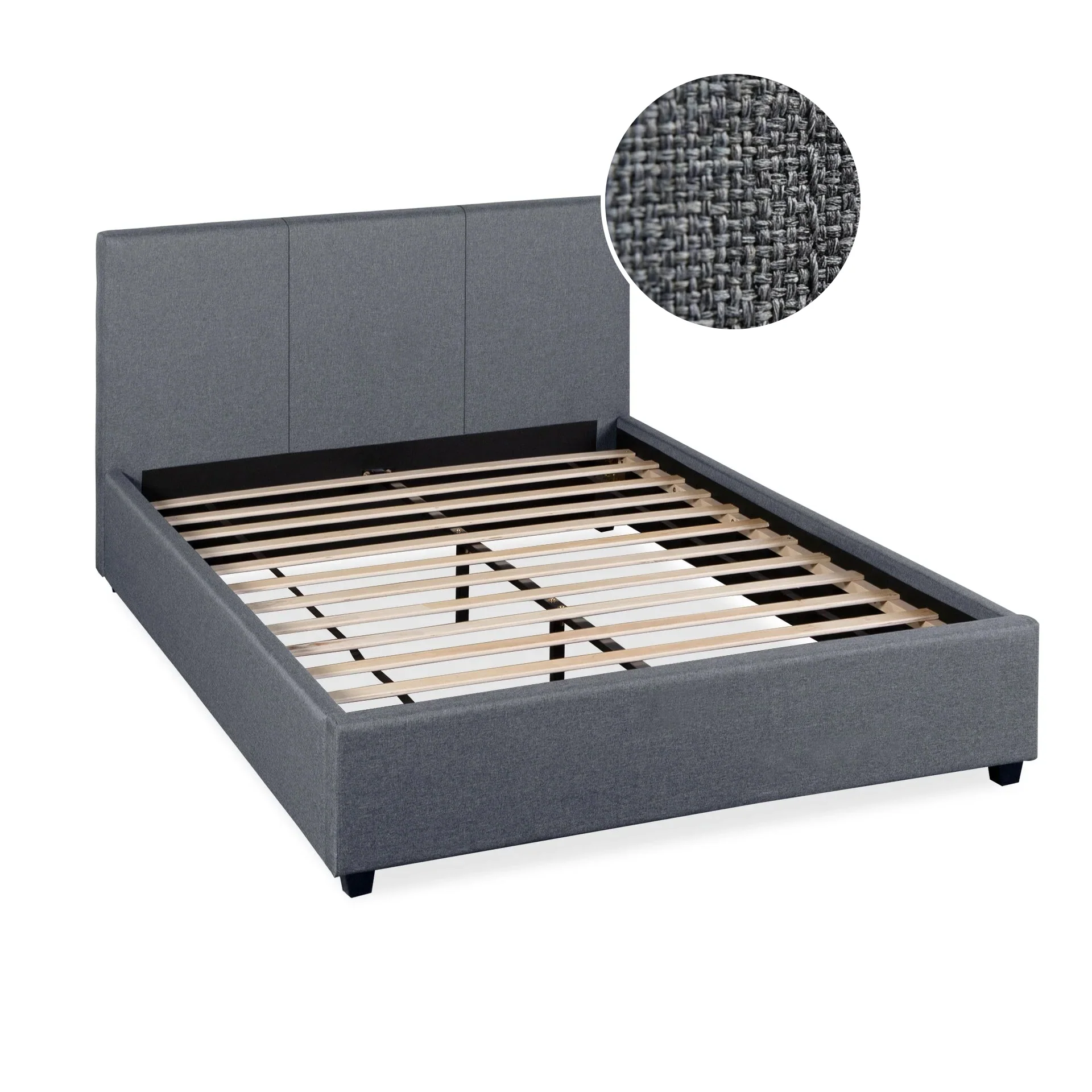 Shasta Double Bed Frame - Dark Grey - Image 6