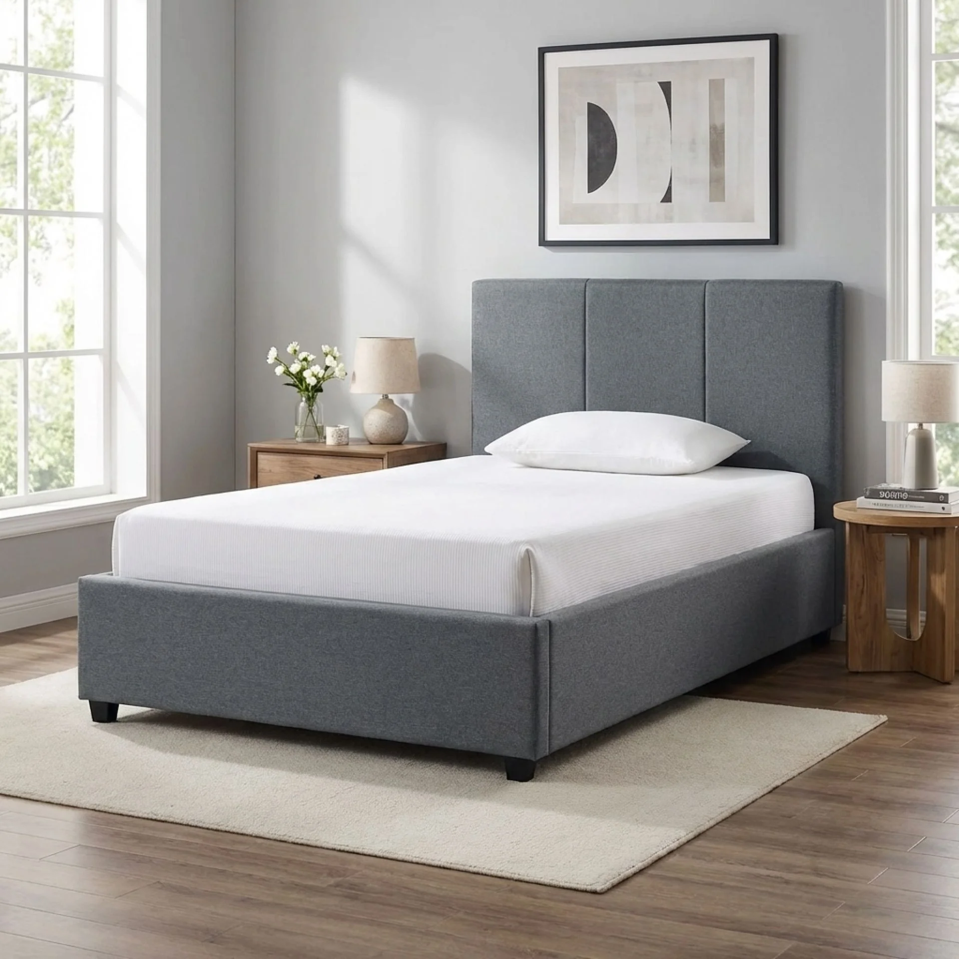 Shasta King Single Bed Frame - Dark Grey - Image 5