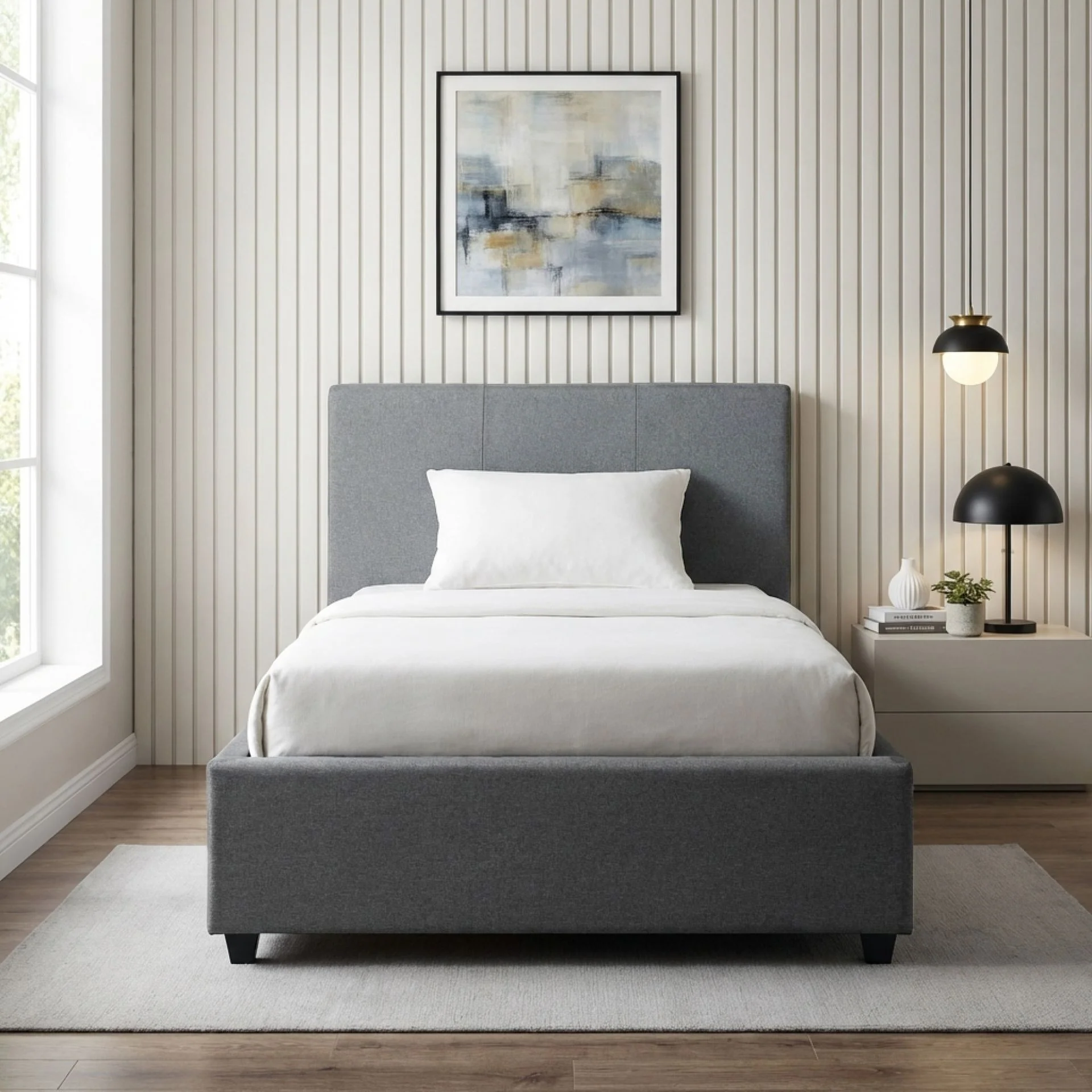Shasta King Single Bed Frame - Dark Grey - Image 6